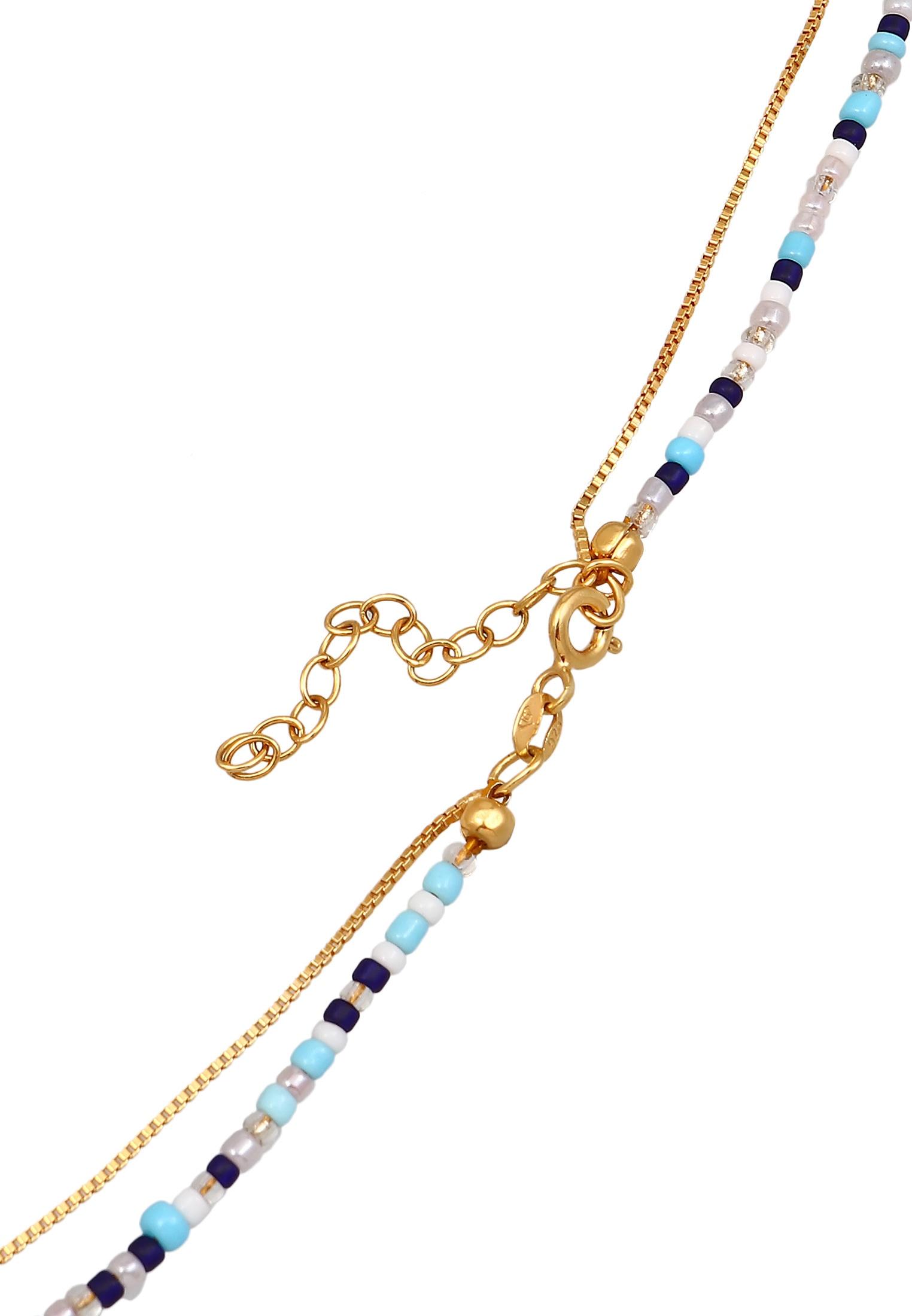 Elli Choker »Halskette Muschel Glas Beads Maritim Bunt 925 Silber«