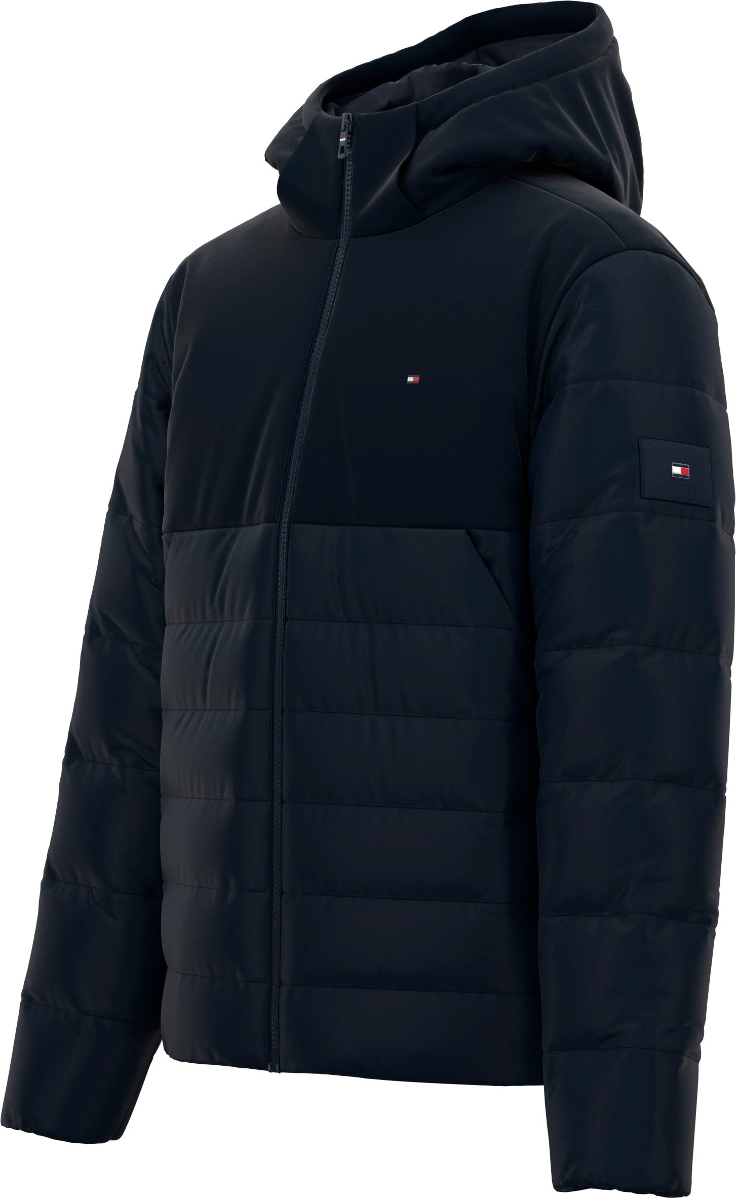 Tommy Hilfiger Steppjacke »CL MIXED MEDIA HOODED JACKET«, mit Kapuze