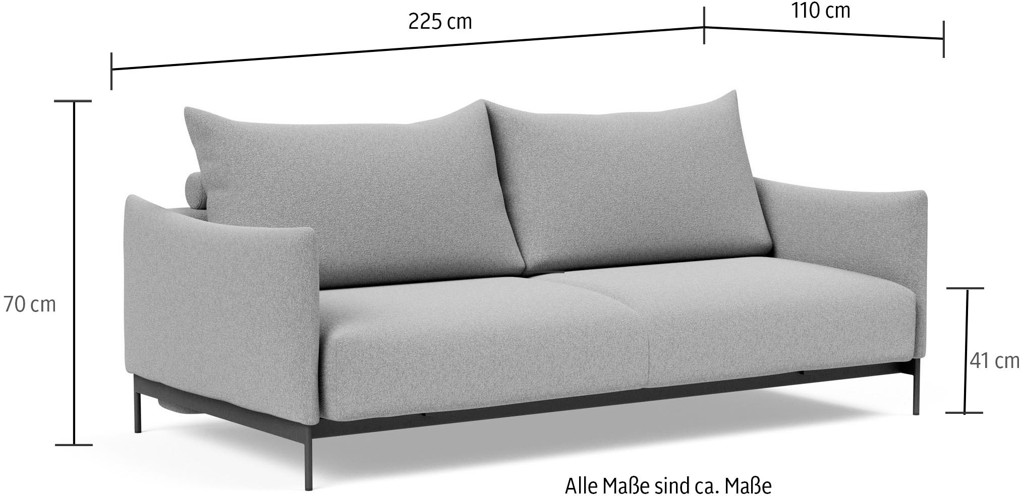 INNOVATION LIVING ™ Schlafsofa »MALLOY innovativ, komfortabel und bequem, modernes Design«, hohe Rückenlehne, schmale Armlehnen, inklusive Bettaufbewahrung