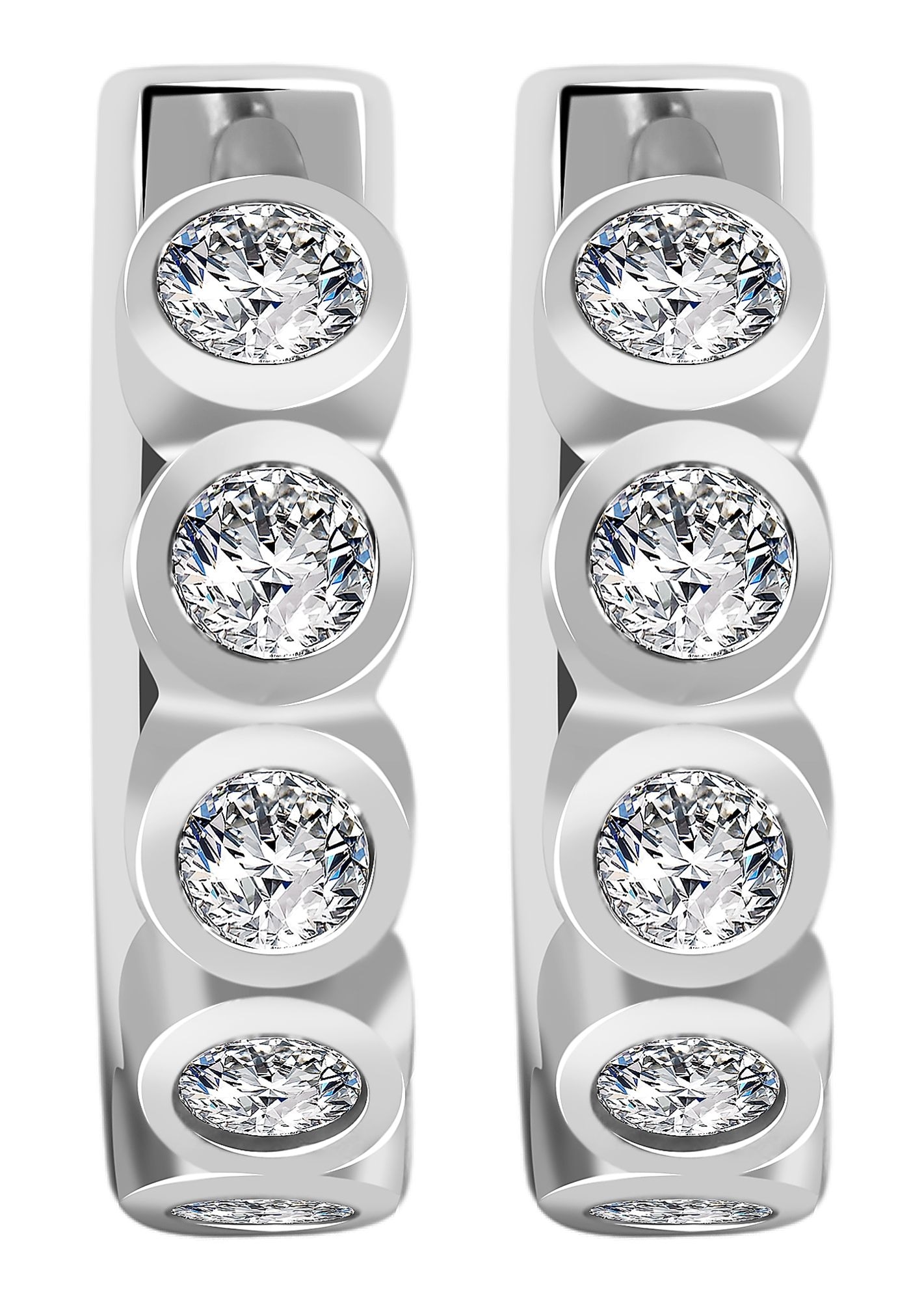 Adelia´s Paar Creolen »Damen Ohrringe ¿ Klappcreole aus 925 Silber mit Zirkonia«