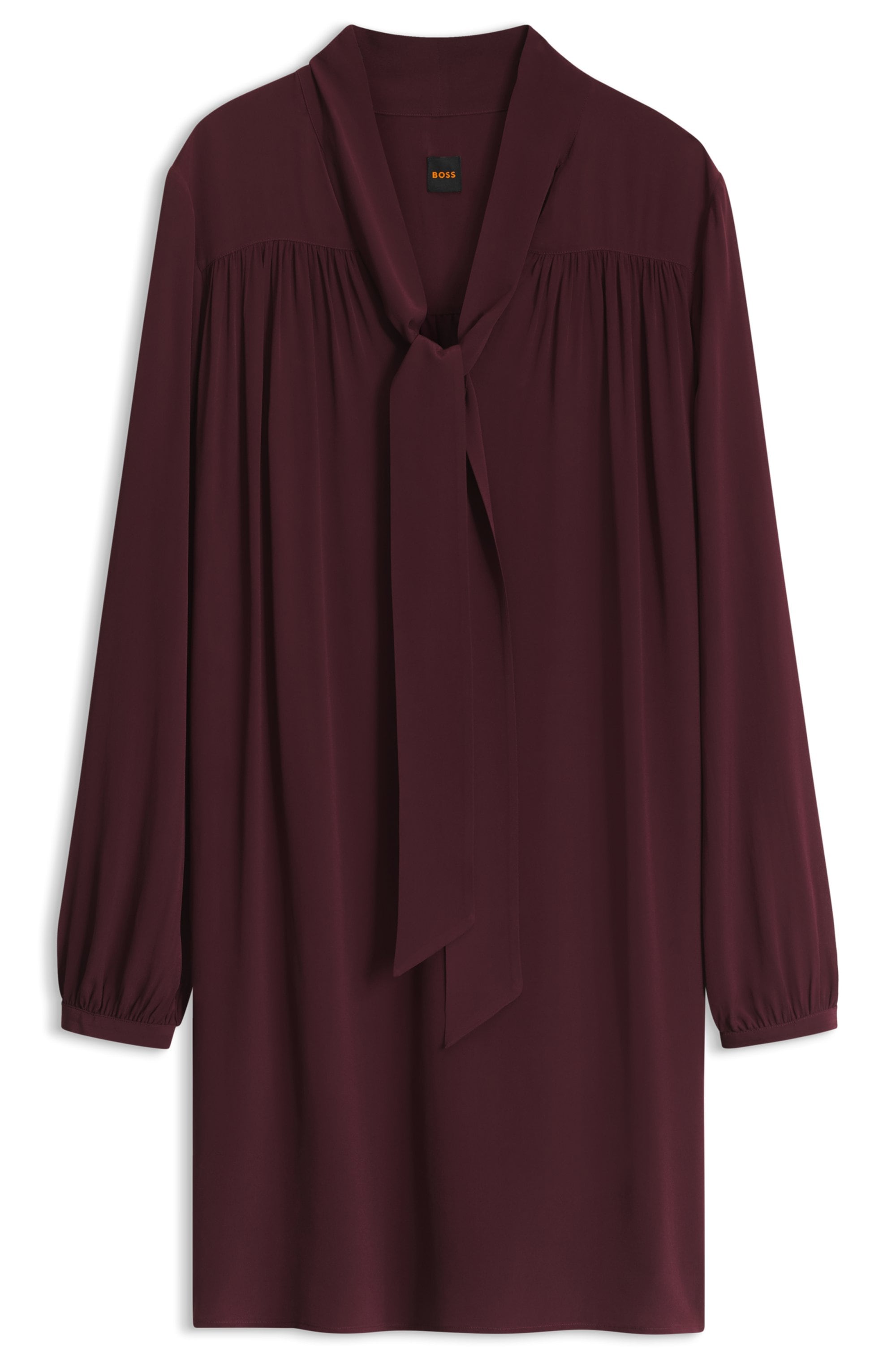 BOSS ORANGE A-Linien-Kleid »Drystina Premium Damenmode« Crêpe de Chine aus fließender Viskose