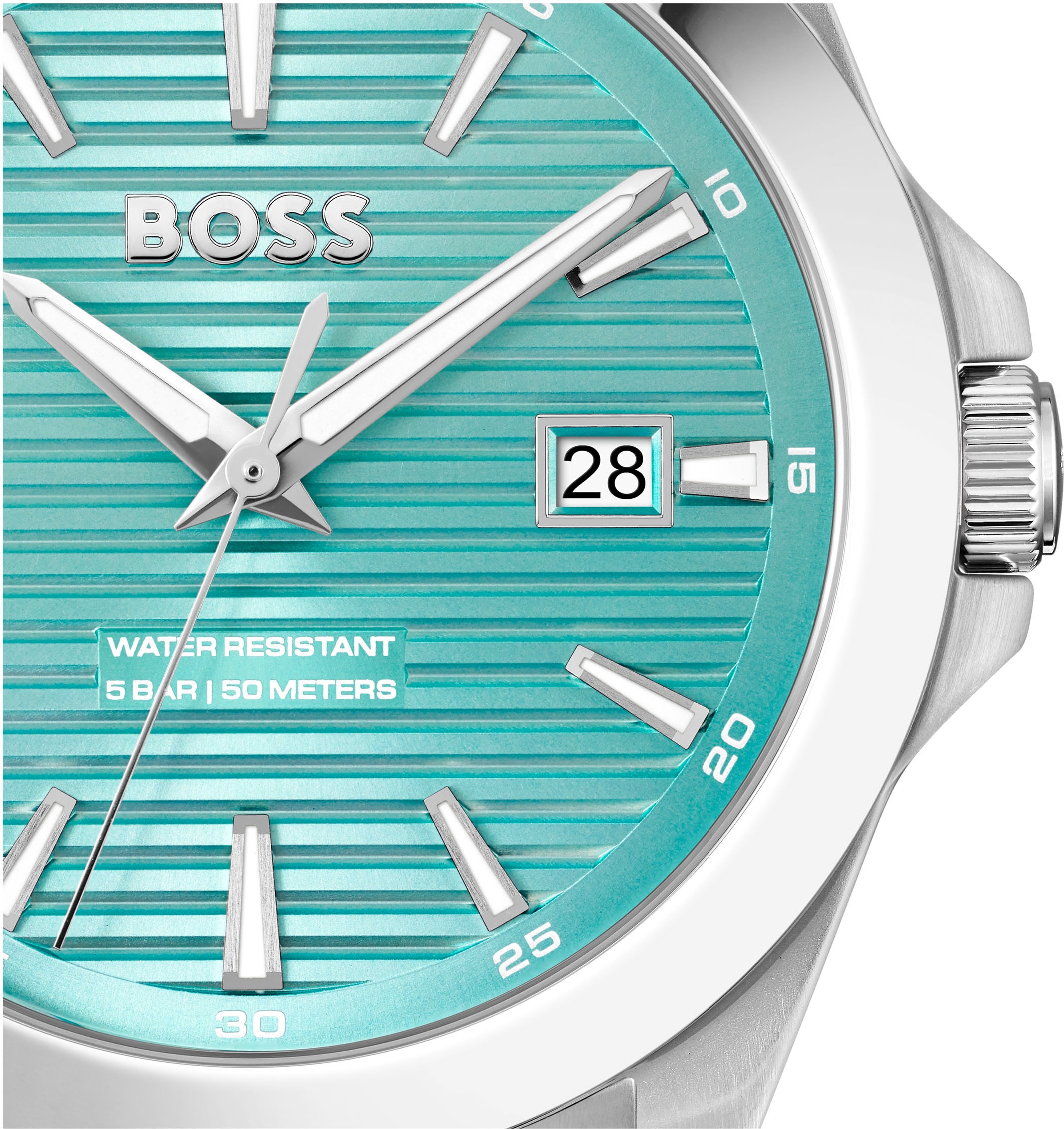 BOSS Quarzuhr »STRIKE«, Armbanduhr, Damenuhr, Herrenuhr, Edelstahlarmband, analog, Tag