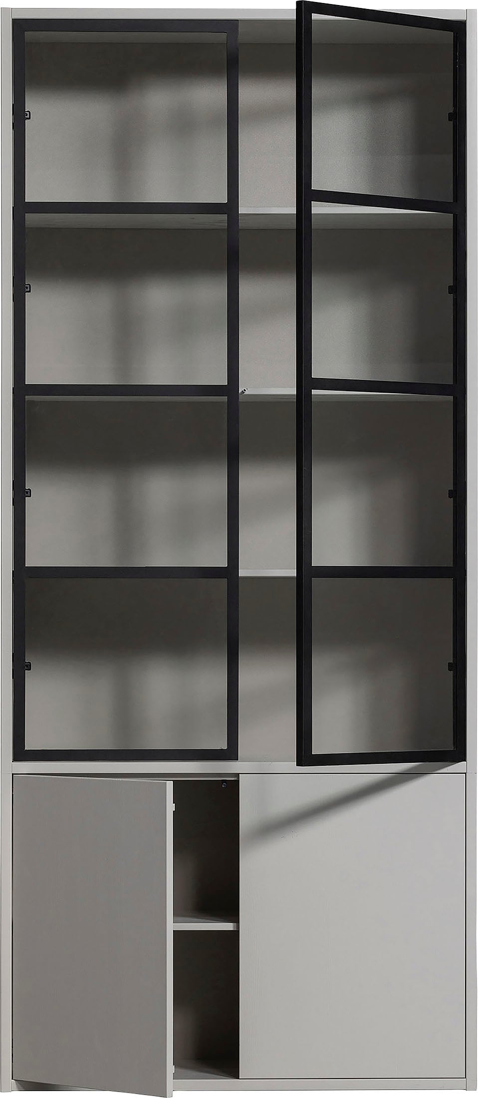 WOOOD Vitrine »Basic«, mit vier Türen, Breite 101 cm