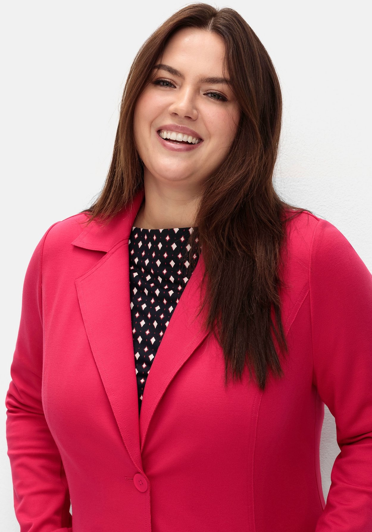 Sheego Sweatblazer »Blazer aus Milano-Ripp, mit Reverskragen«