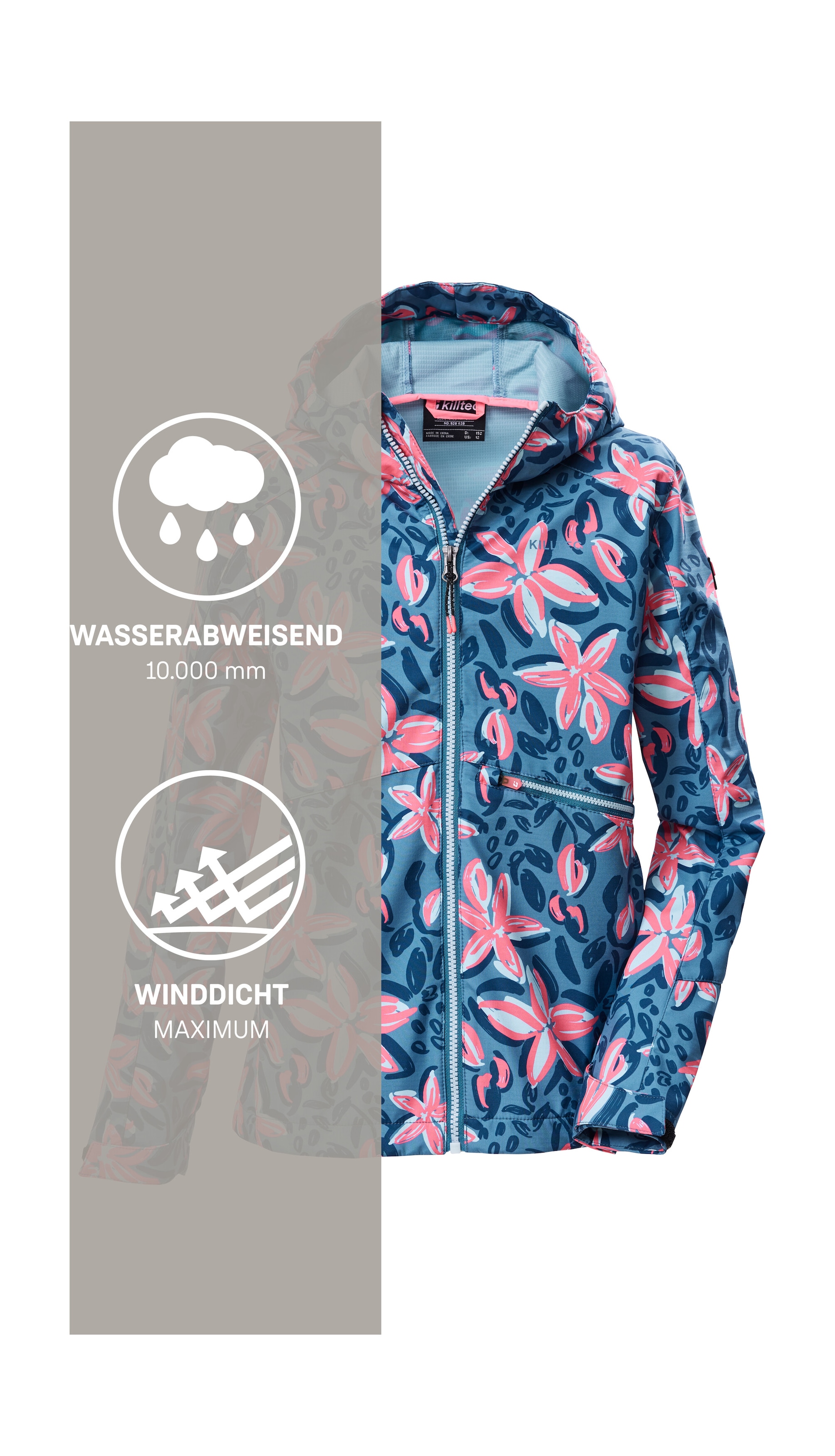 Killtec Softshelljacke »KOS 154 GRLS SFTSHLL JCKT« Wind- und wasserabweisende Kinderjacke mit buntem Print