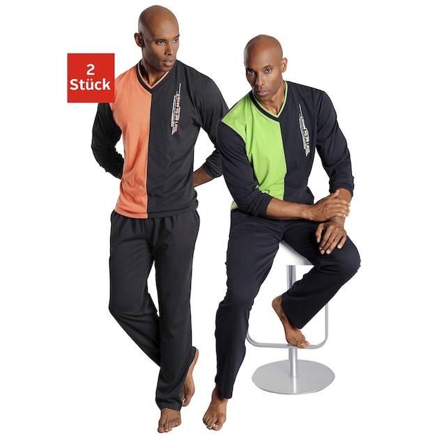 le jogger® Pyjama, (Packung, 4 tlg., 2 Stück), in langer Form online kaufen  bei OTTO