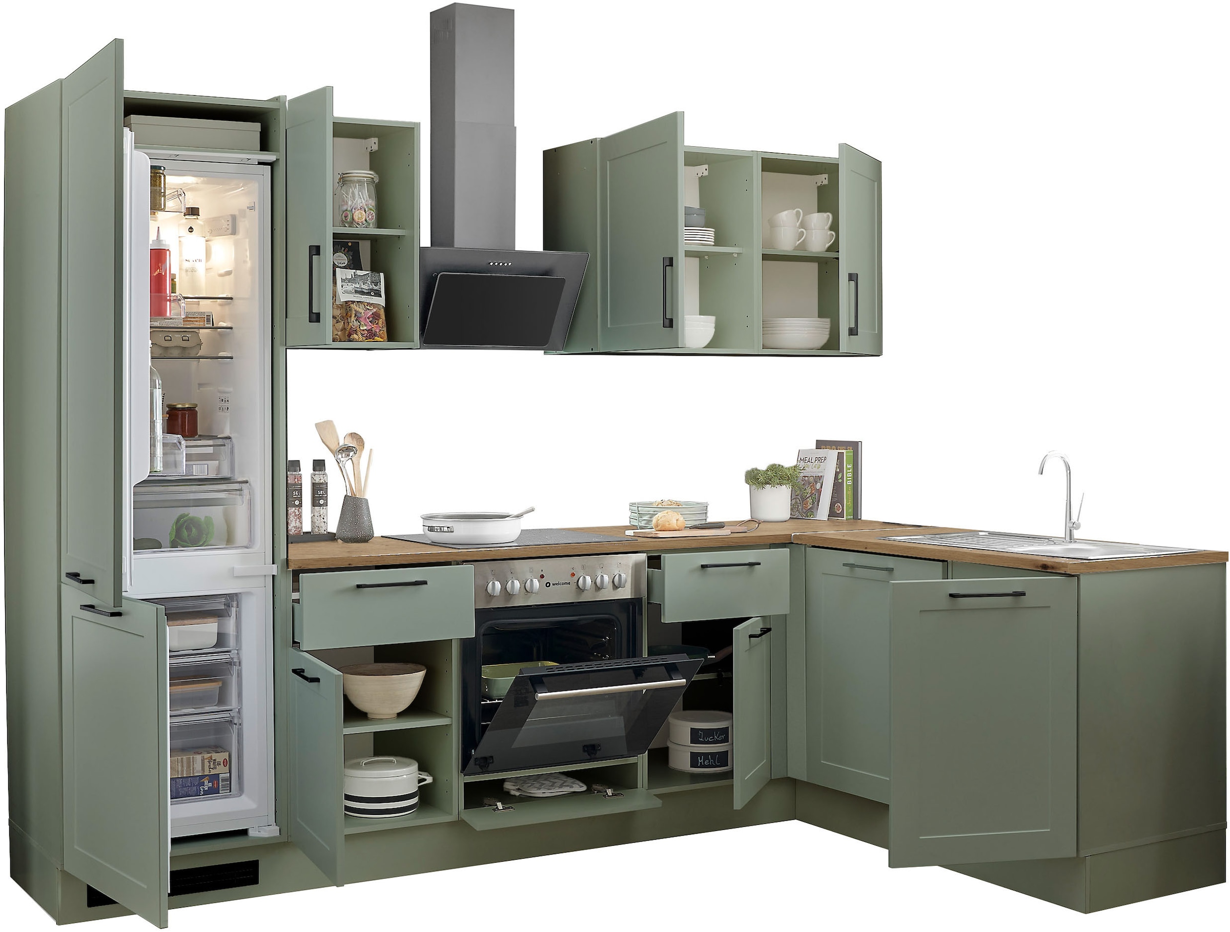 BASIC by Balculina Winkelküche »Marsi« Stellmaße 280x175 cm, wahlweise mit E-Geräten, mit Soft-Close-Funktion