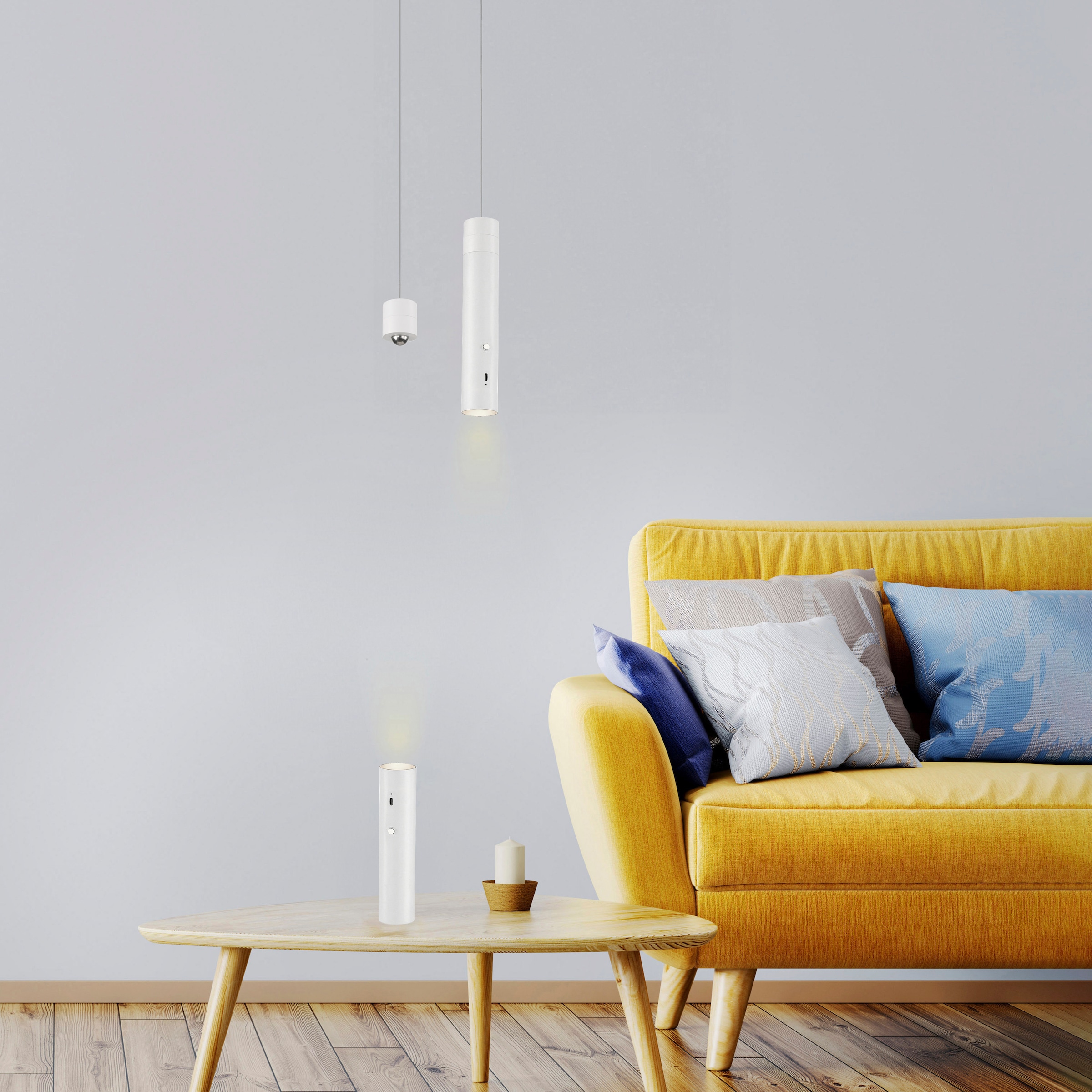 JUST LIGHT Pendelleuchte »ATTACH« LED-Modul 1 Stk. Warmweiß Akkuleuchte