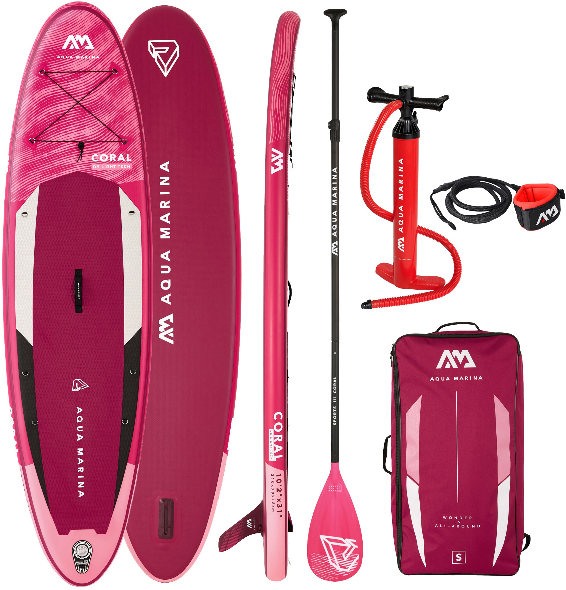 Inflatable SUP-Board »Coral Stand-Up«, (Set, 7 tlg., mit Paddel, Pumpe und...