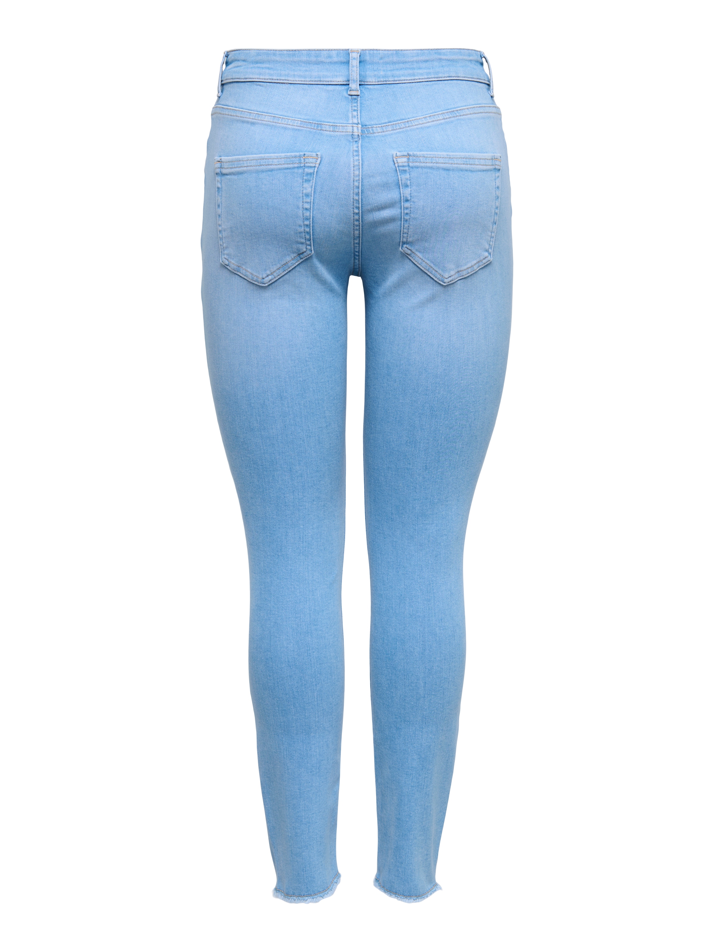ONLY Skinny-fit-Jeans »ONLBLUSH MID SK ANK RW DNM REA130 NOOS« hohe Taille, Bleach Wash für einen Faded-Look, ausgefranster Saum