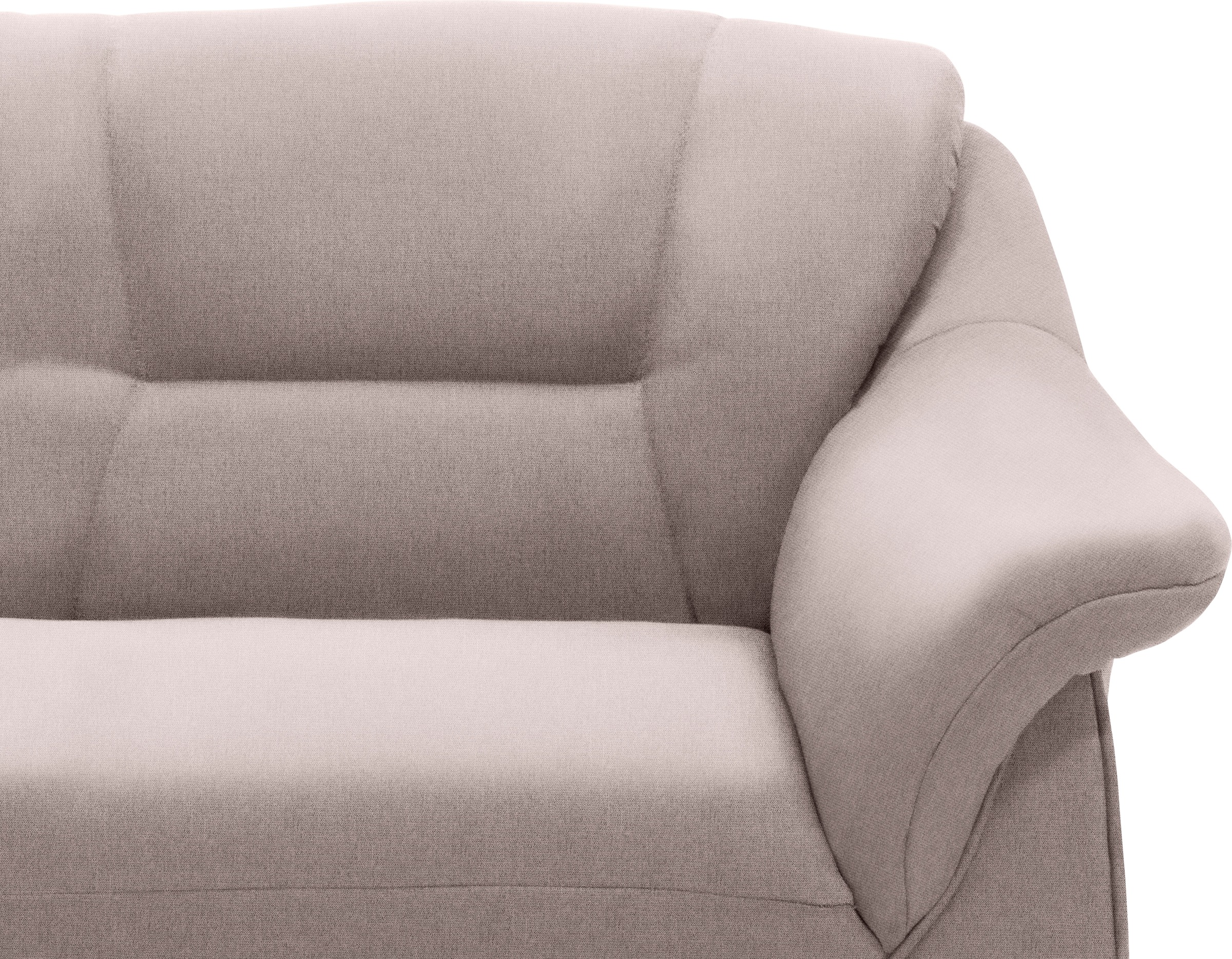 DOMO collection Ecksofa »Faenza für kleine Räume, Stellmaße 232,176cm, komfortabel, L-Form«, mit Ottomane, zeitlos, elegante Armlehnen, wahlweise mit Bettfunktion