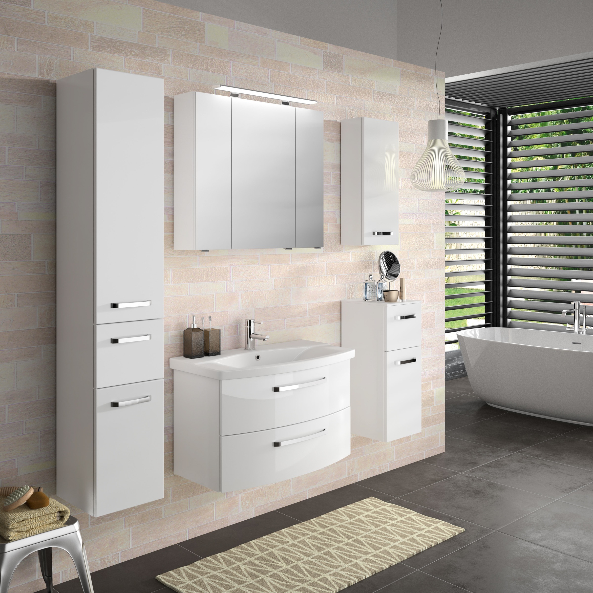 Saphir Hochschrank »Serie 4010 Badschrank 30 cm breit, mit 2 Türen und 1 Schublade«, 3 Glas-Einlegeböden, Badezimmer-Hochschrank inkl. Türdämpfer