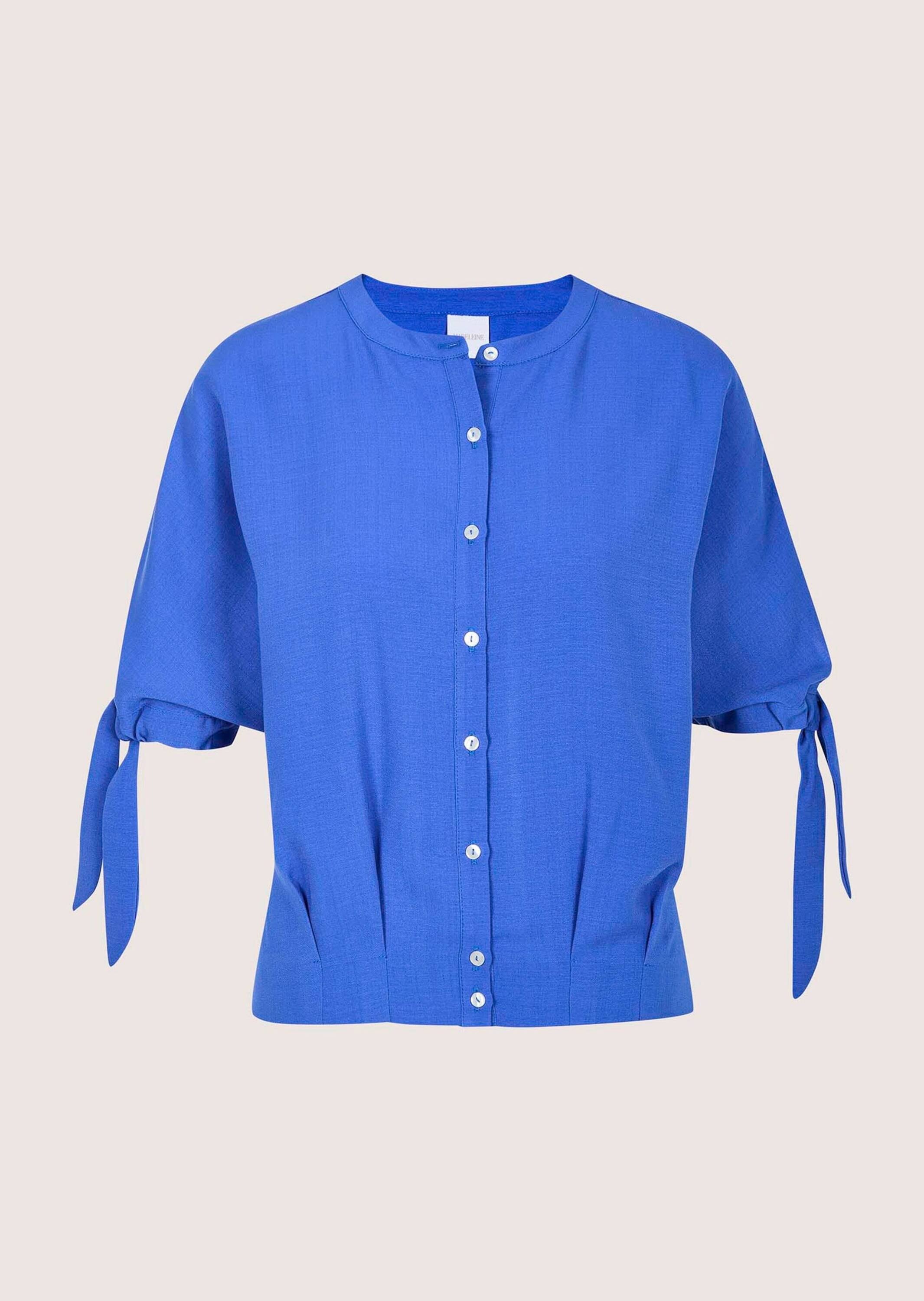MADELEINE Kurzarmbluse »Blusenshirt Luftige Sommerbluse mit Fledermausärmeln« Ärmel mit Tunnelzug und Bindeband