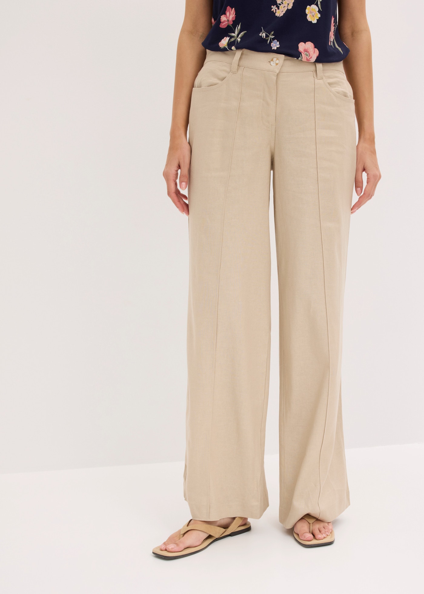 bonprix Palazzohose  aus Leinen und Viskose, Loose Fit, eleganter Stil