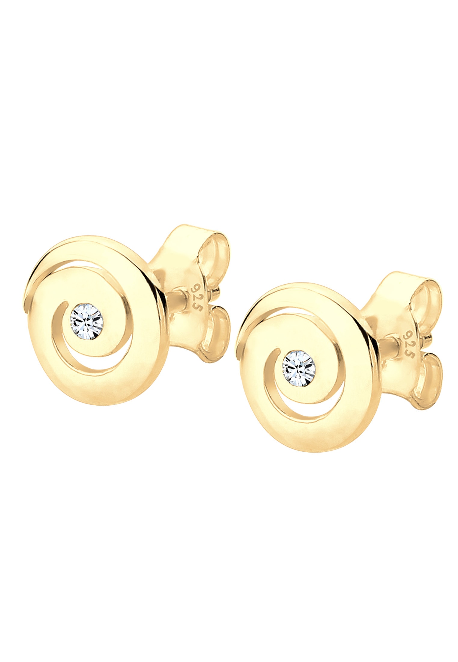 Elli Paar Ohrstecker »Ohrringe Spirale Rund Kristalle Funkelnd 925 Silber«