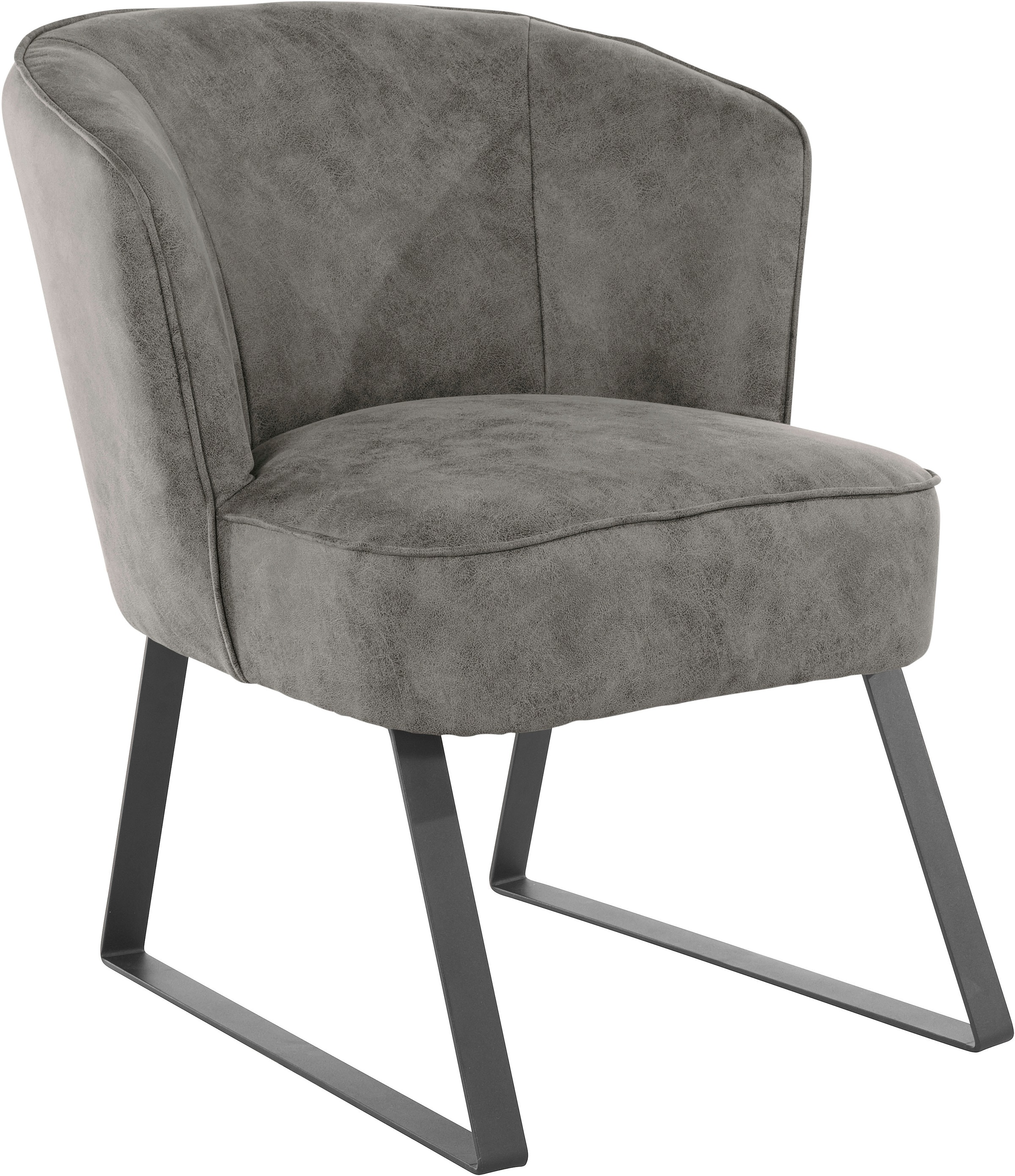 exxpo - sofa fashion Sessel »Americano, Loungesessel«, mit Keder und Metallfüßen, Bezug in verschiedenen Qualitäten, 1 Stck.