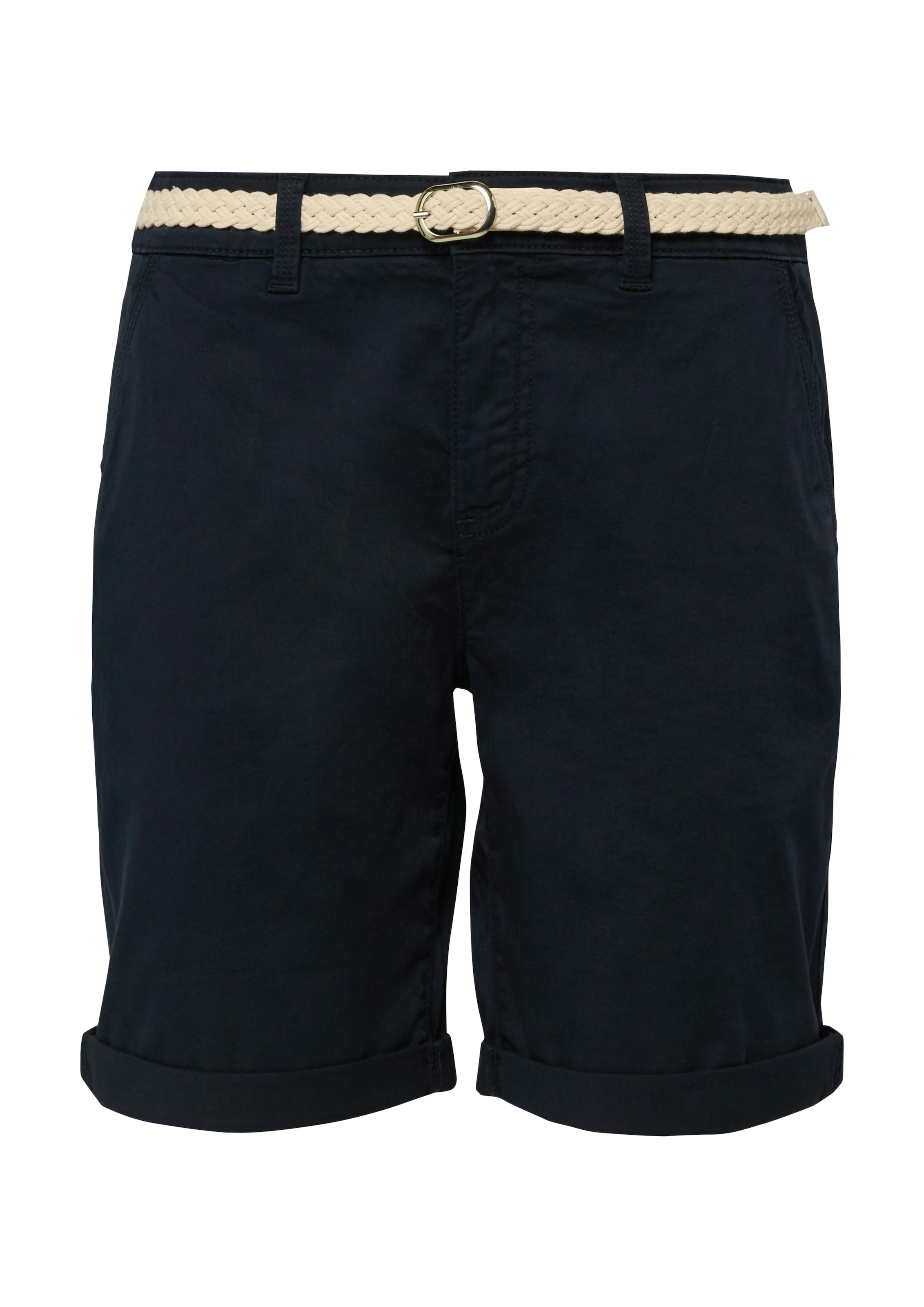 s.Oliver Bermudas  inkl. geflochtenem Gürtel, Baumwollstretch