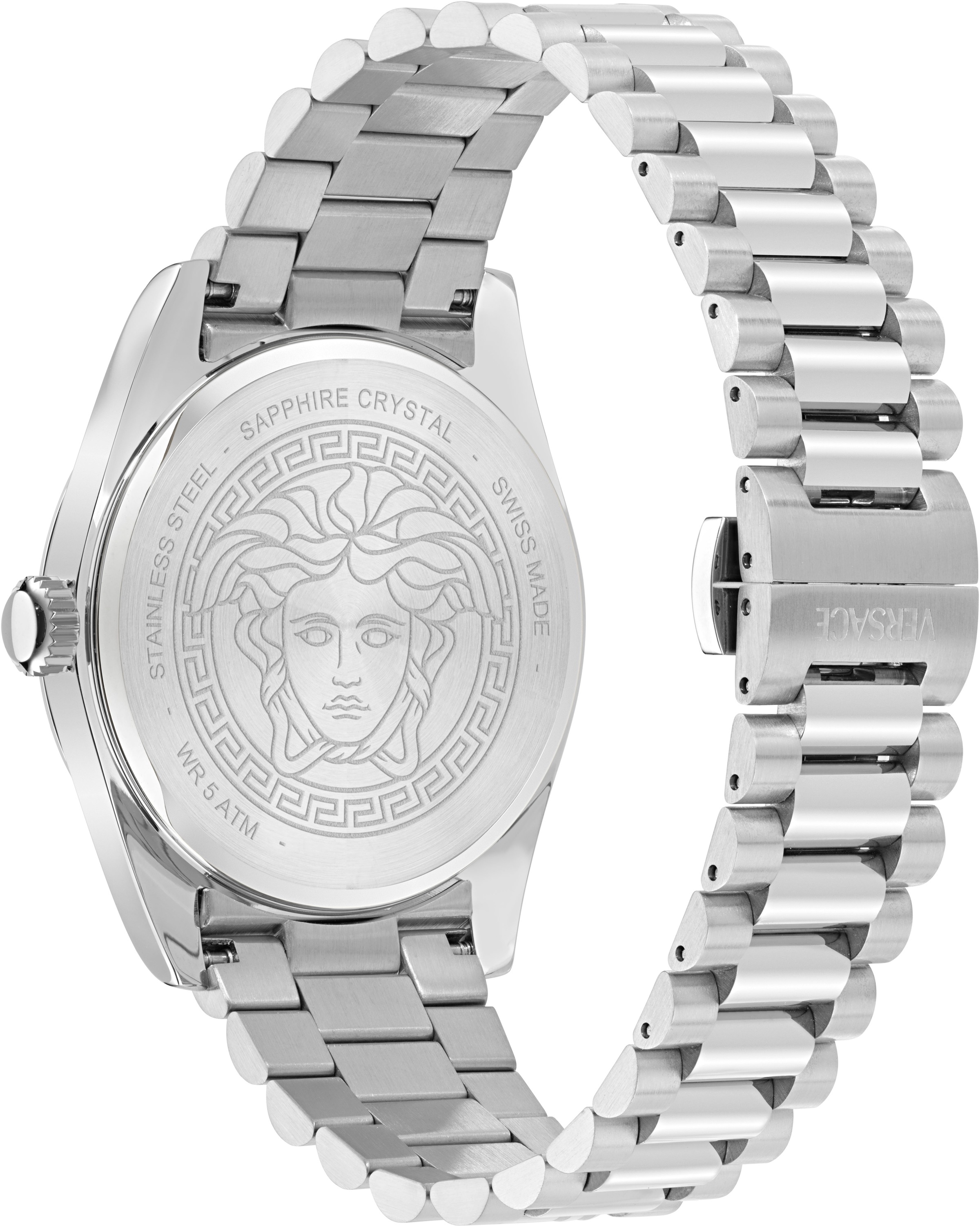 Versace Quarzuhr »MILLENYIUM GENT« Armbanduhr, Herrenuhr, Swiss Made, Edelstahlarmband, analog, Datum