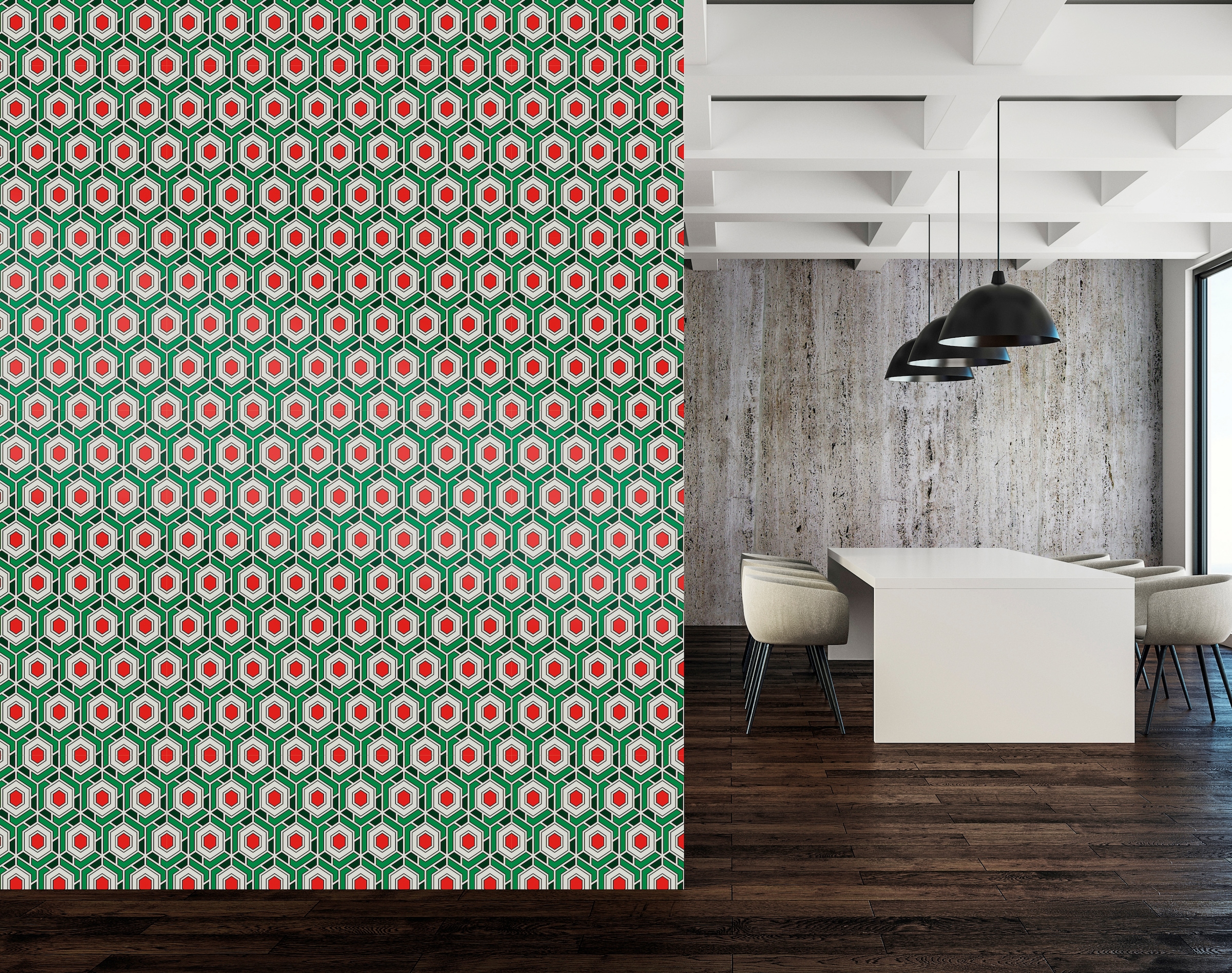 queence Vinyltapete »Gwenaël«, gemustert-Farbverlauf-bedruckt-abstrakt, 90x250cm, selbstklebend, kinderleichte Anbringung, Sticker