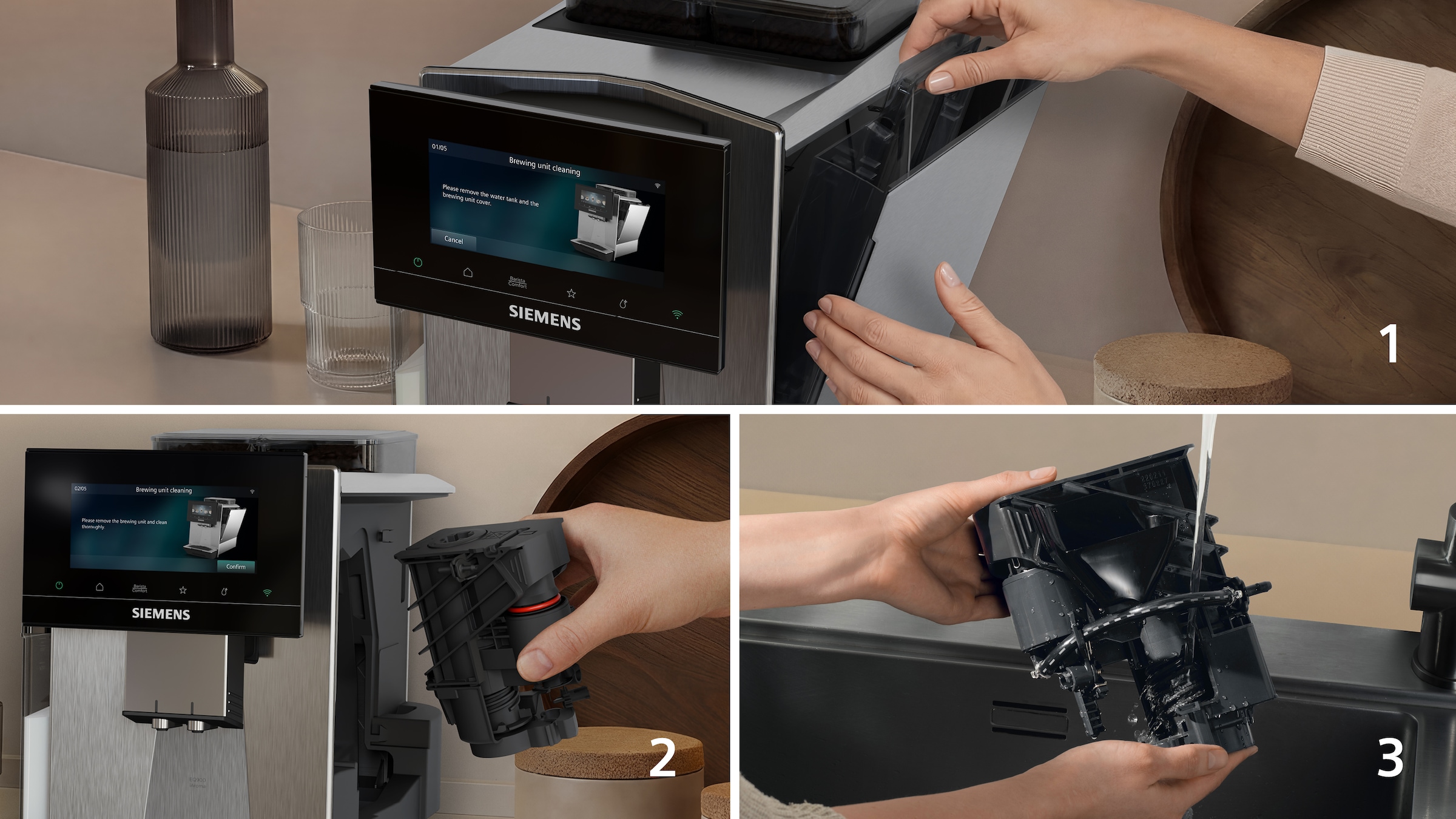 SIEMENS Kaffeevollautomat »TQ927E03« farbiges 6.8'' TFT-Display, individuelle Aromaeinstellung, Edelstahl