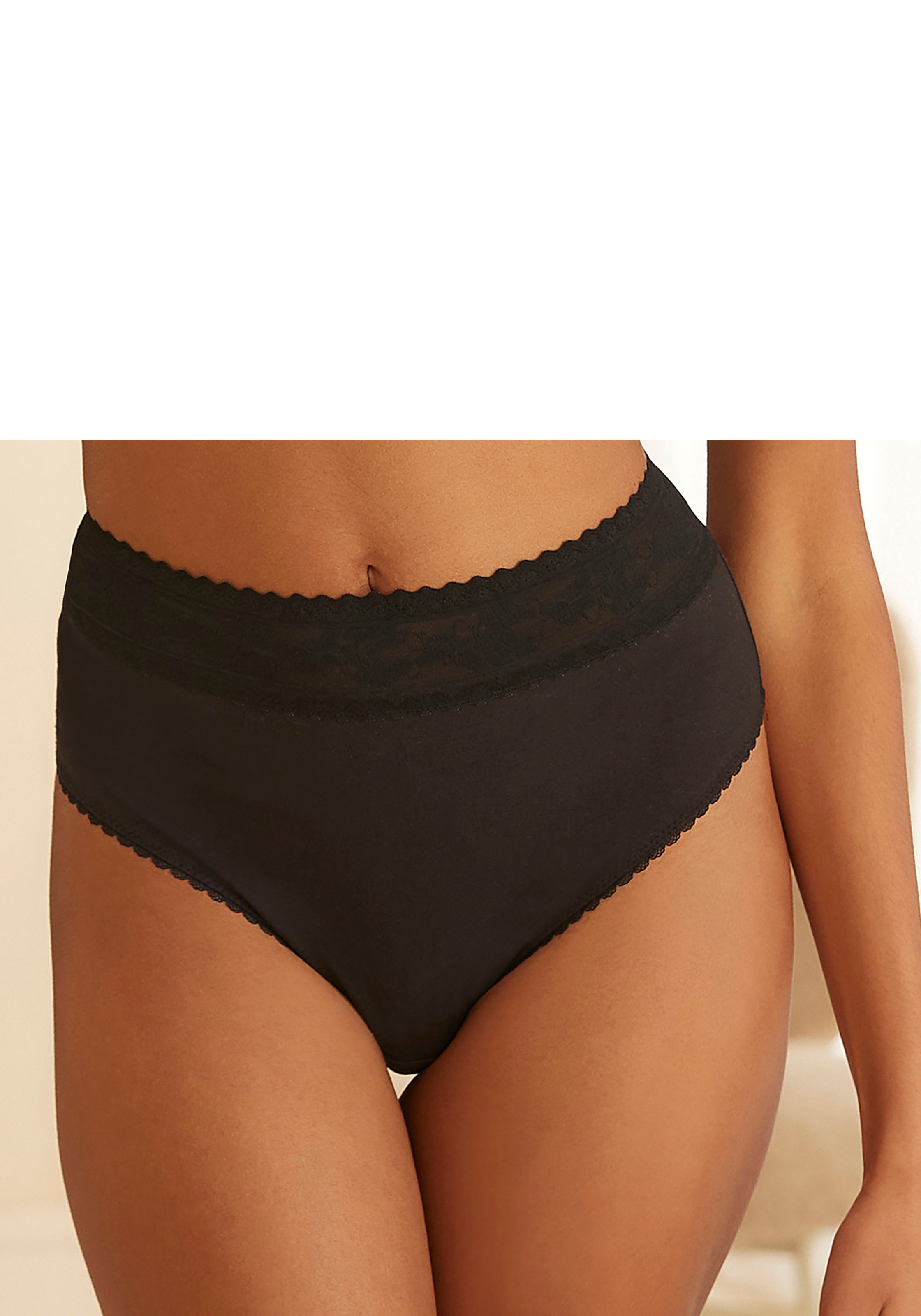 Nuance High-Waist-String, mit Bund aus feiner Spitze