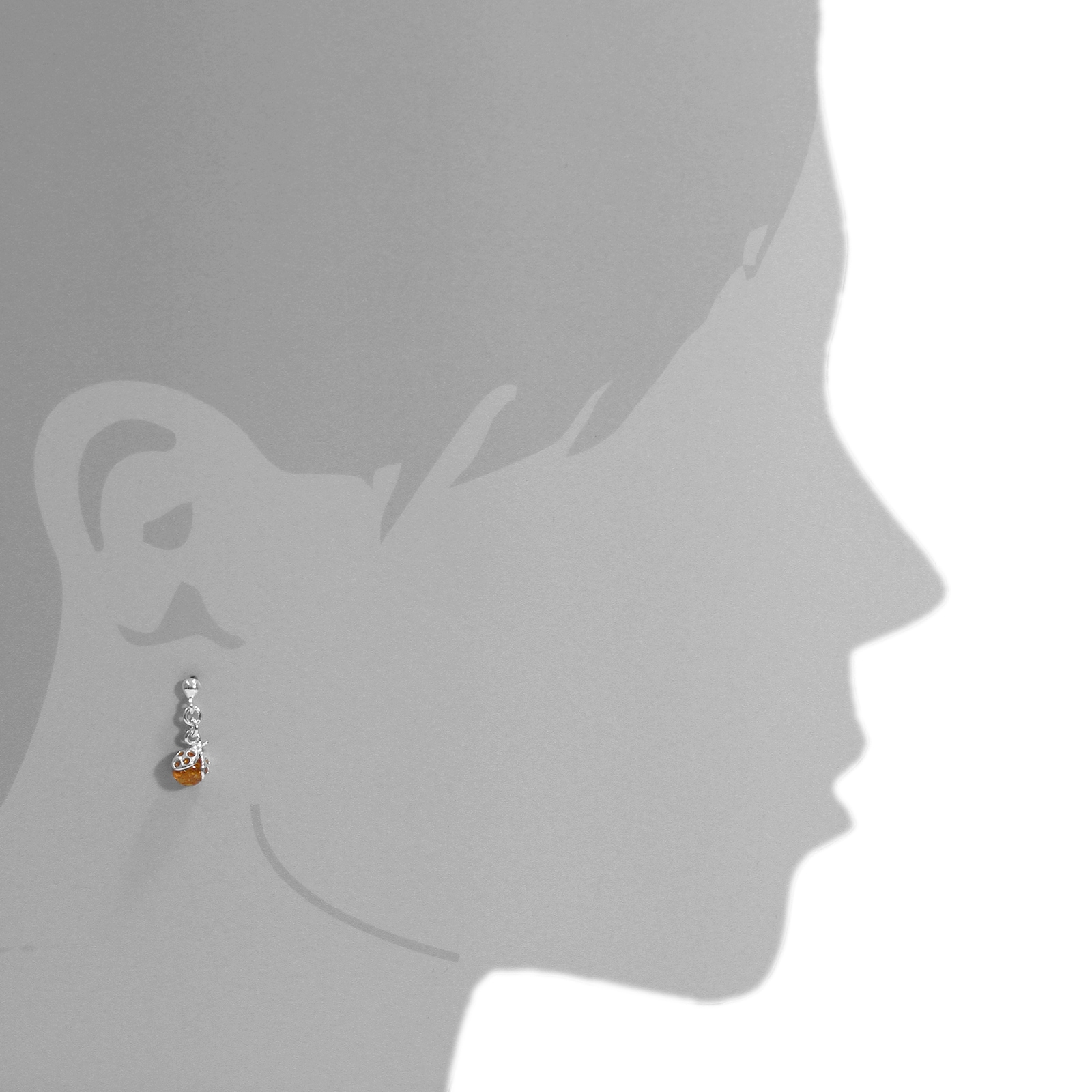 OSTSEE-SCHMUCK Paar Ohrhänger »- Marienkäfer - Silber 925/000 - Bernstein«