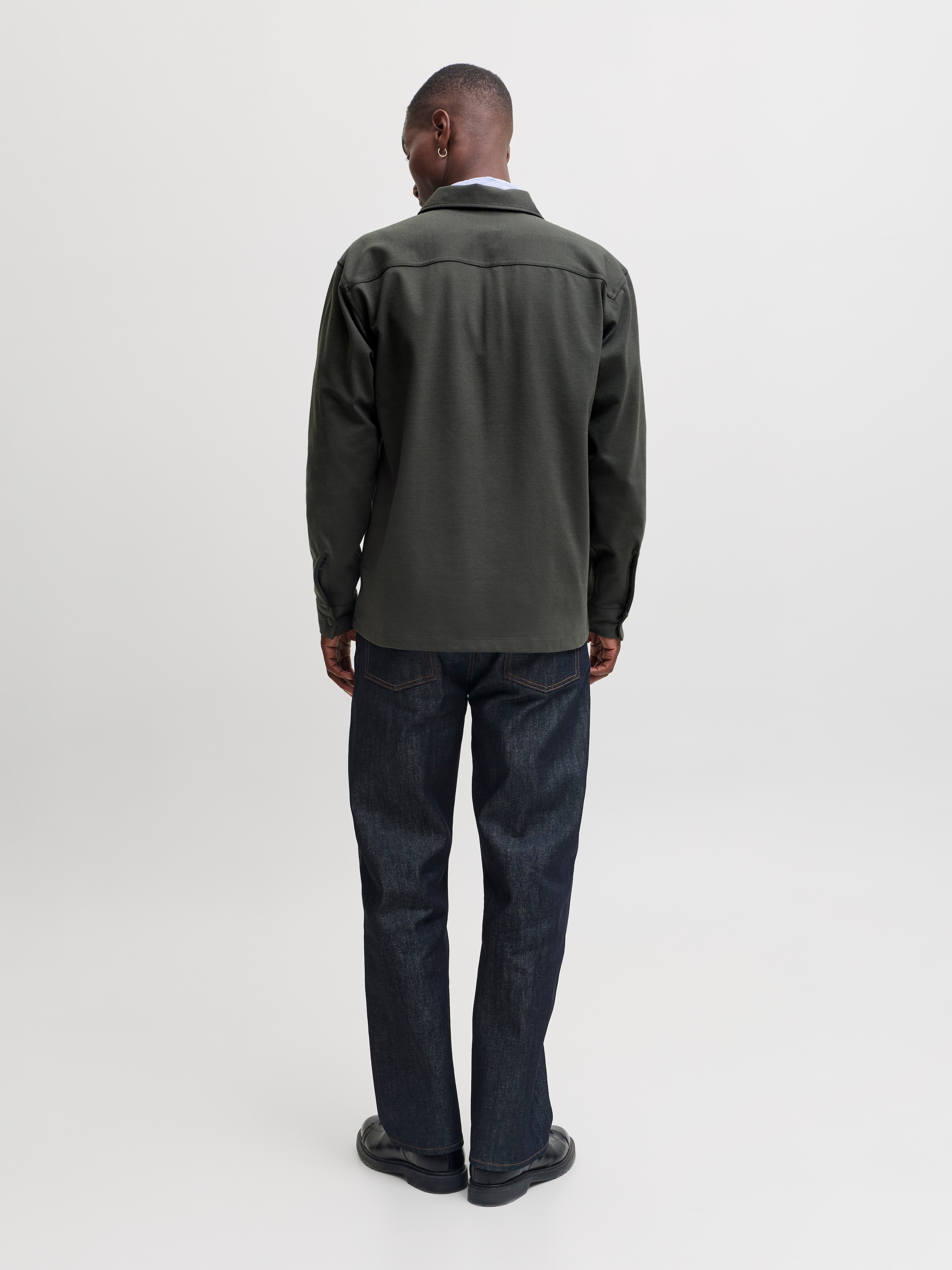Jack & Jones Langarmhemd »JJWILLIAM SWEAT OVERSHIRT LS NOOS« Materialmix, Sweatmaterial, locker geschnitten