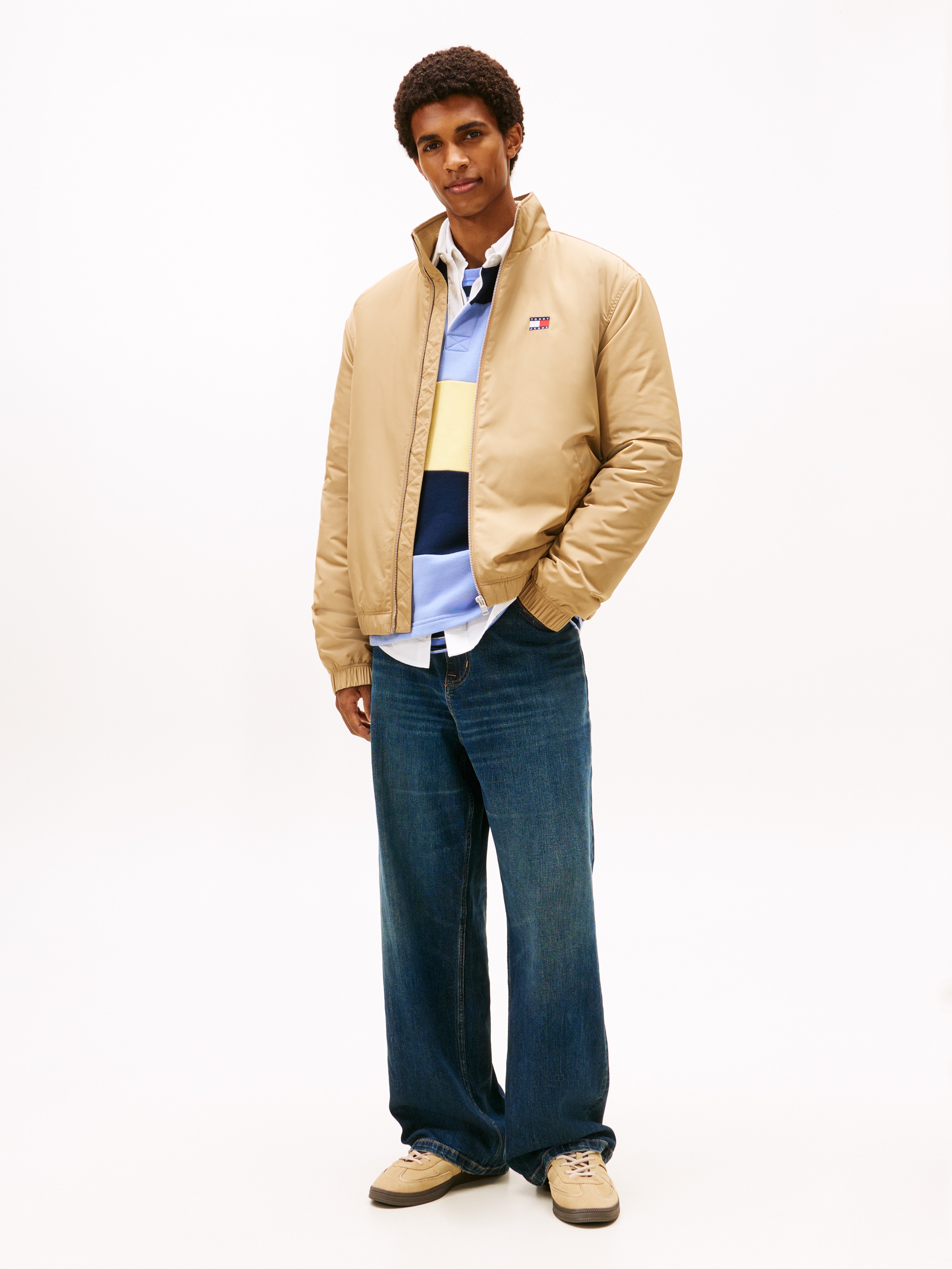 Tommy Jeans Blouson »TJM ESSENTIAL PADDED JACKET EXT« Freizeitjacke, Übergangsjacke glänzend, Stretchbündchen, Stehkragen