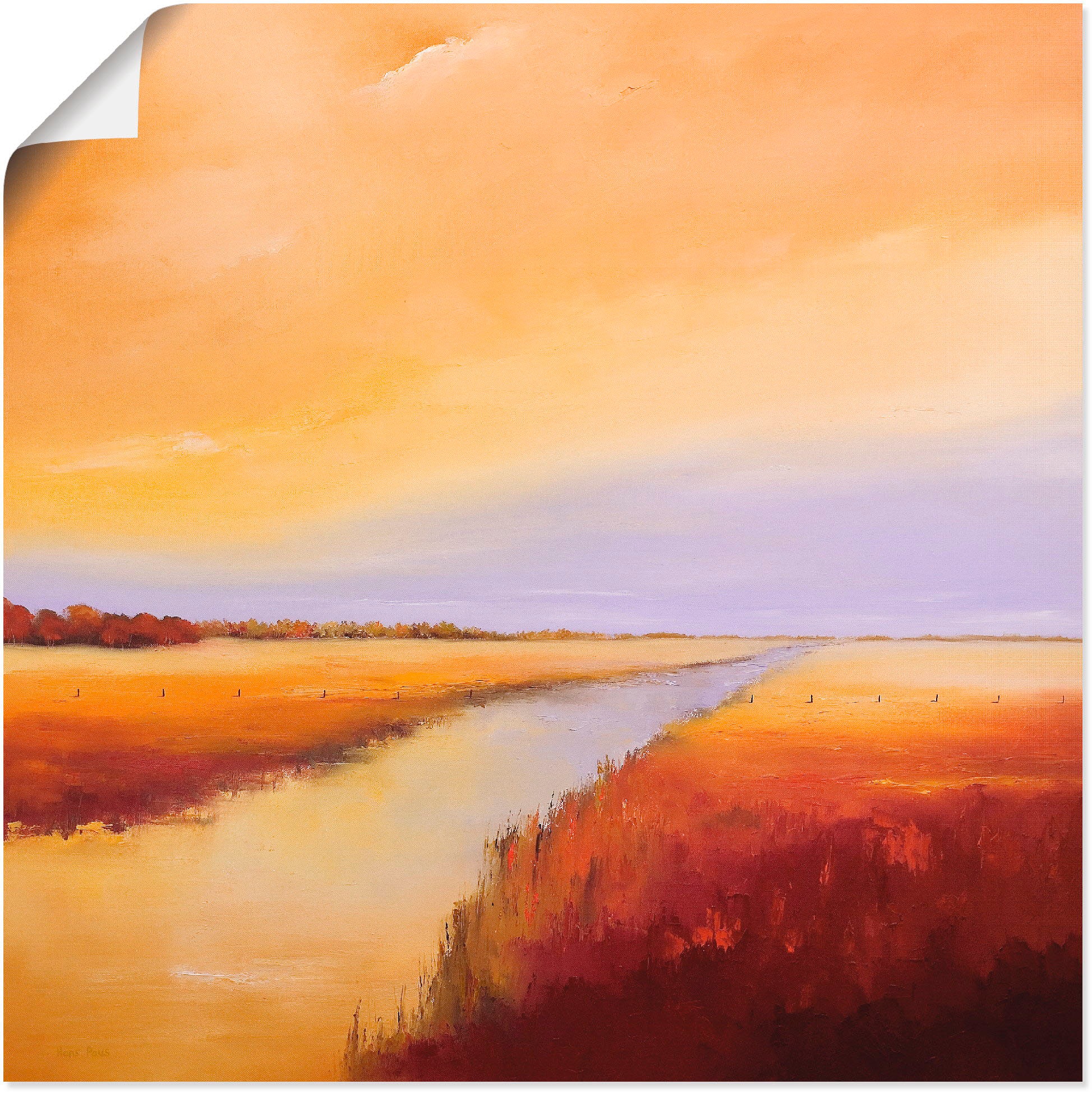Artland Wandbild »Polder«, Gewässer, (1 St.), in vielen Größen & Produktarten -Leinwandbild, Poster, Wandaufkleber / Wandtattoo auch für Badezimmer geeignet