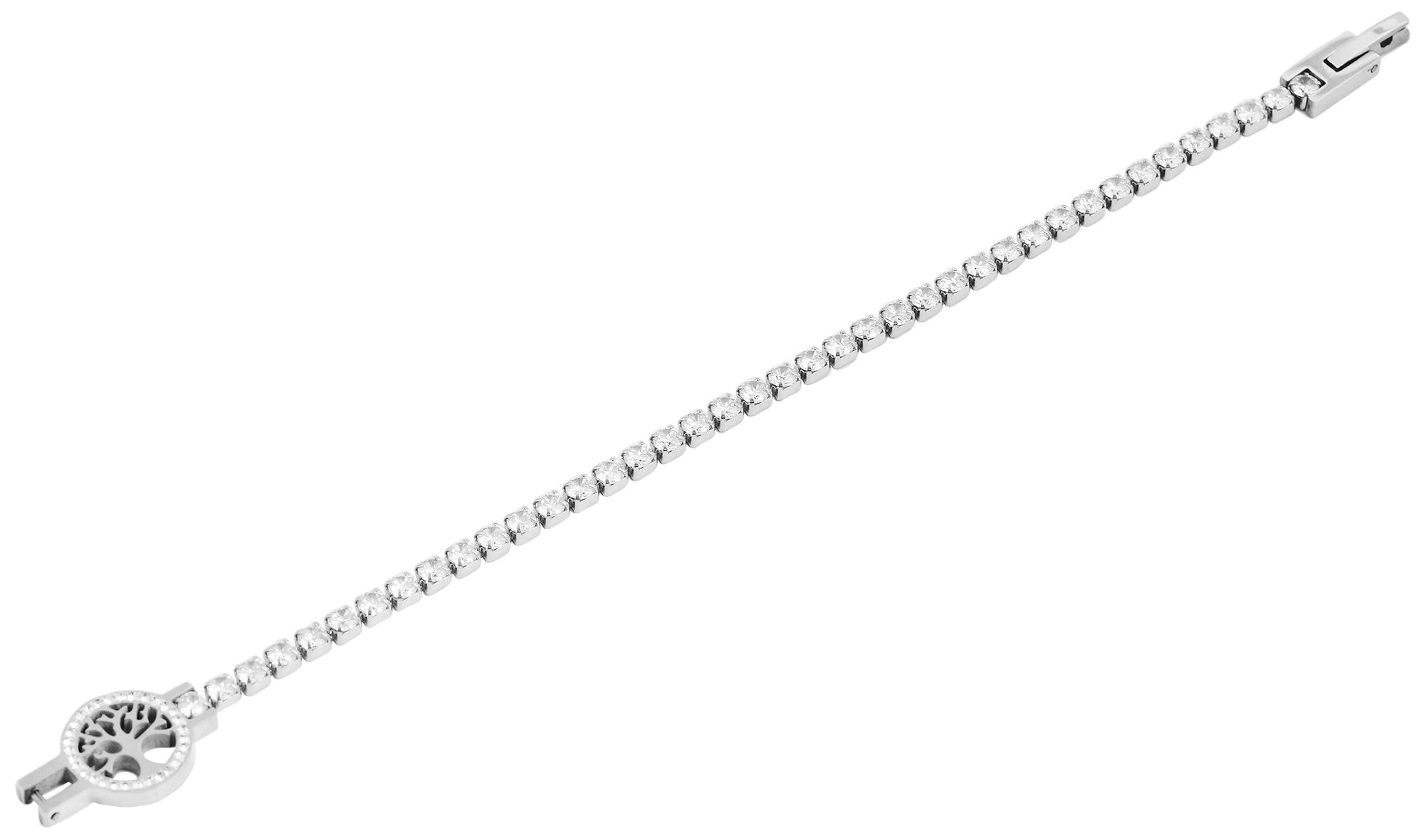 Adelia´s Kettenanhänger »Damen Anhänger ¿ Lebensbaumanhänger aus Edelstahl mit Strass Steinchen«