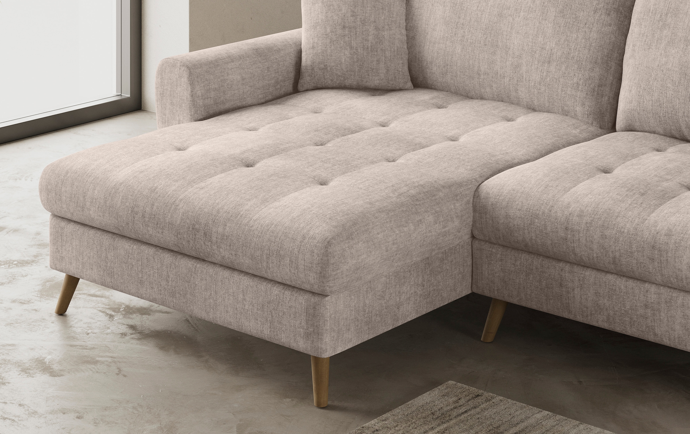 Mr. Couch Ecksofa »Blackburn II L-Form«, Wahlweise mit Kaltschaumpolsterung bis 140 kg belastbar