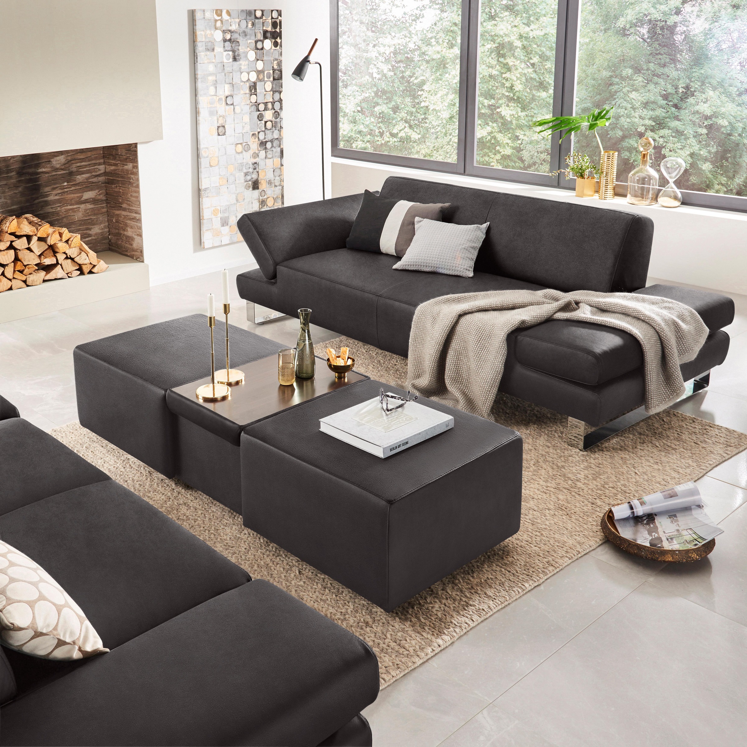 W.SCHILLIG 3-Sitzer »taboo Designsofa mit hohem Sitzkomfort«, mit Übertiefe, inklusive Armlehnenverstellung