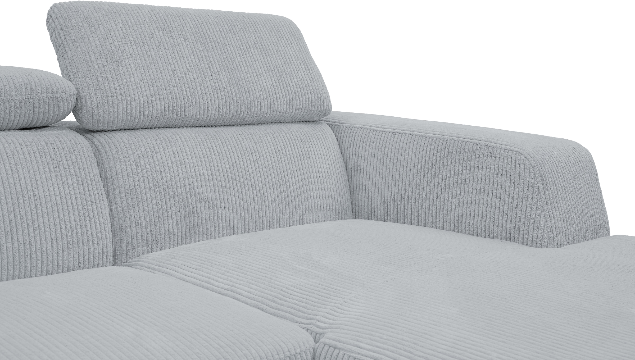 WERK2 Ecksofa »Cherry, modernes Sofa mit Komfortfunktionen, Breite 270cm, L-Form,« bequem, mit verstellbaren Kopfteilen, Schlaffunktion und Bettkasten