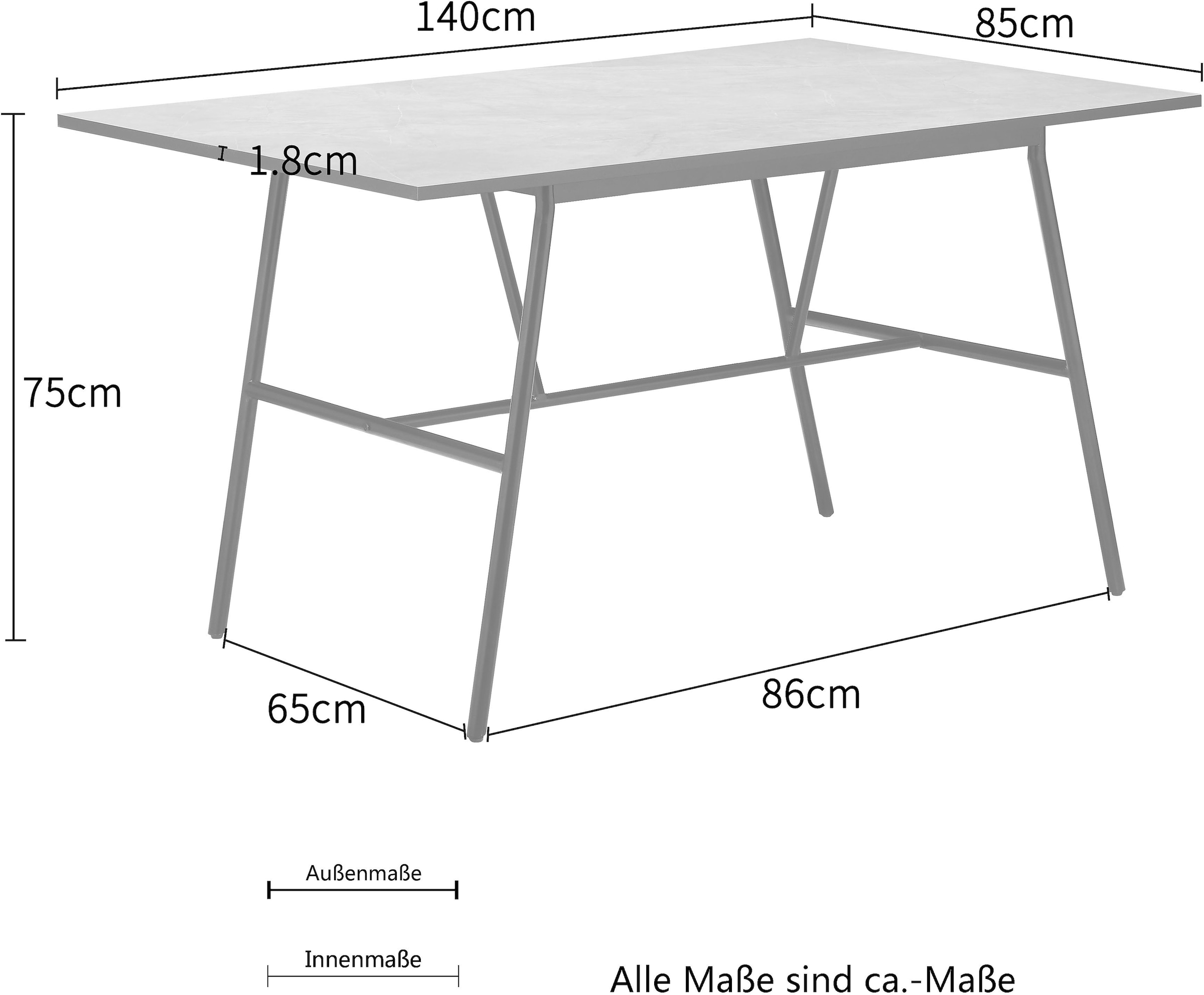 Home affaire Esstisch »Anwar, TOPSELLER!, OTTOs Choice« mit Melaminharzbeschichtung, in verschiedenen Größen