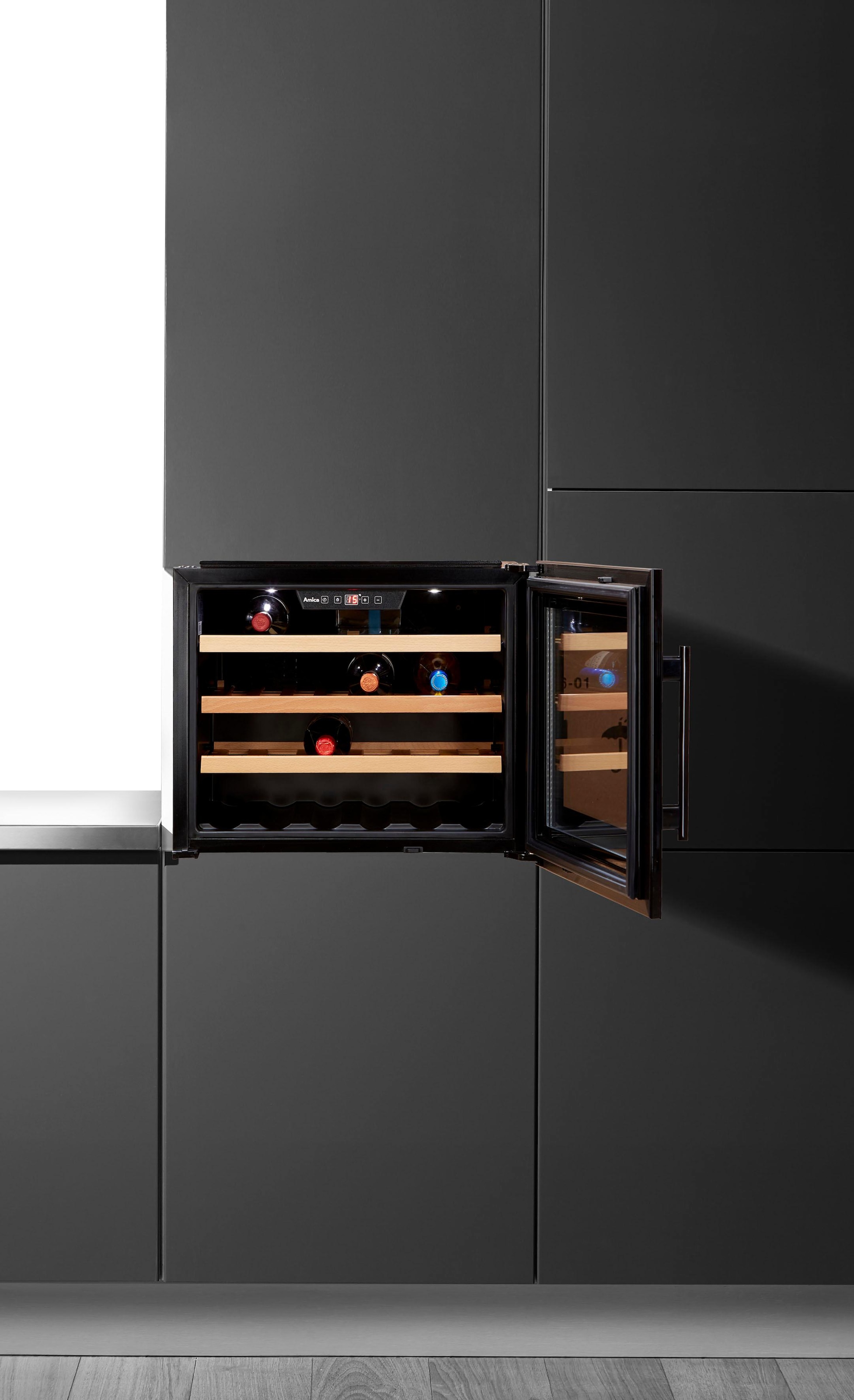 Amica Einbauweinkühlschrank »WK 341 200 S«, für 24 Standardflaschen á 075l, LED-Beleuchtung