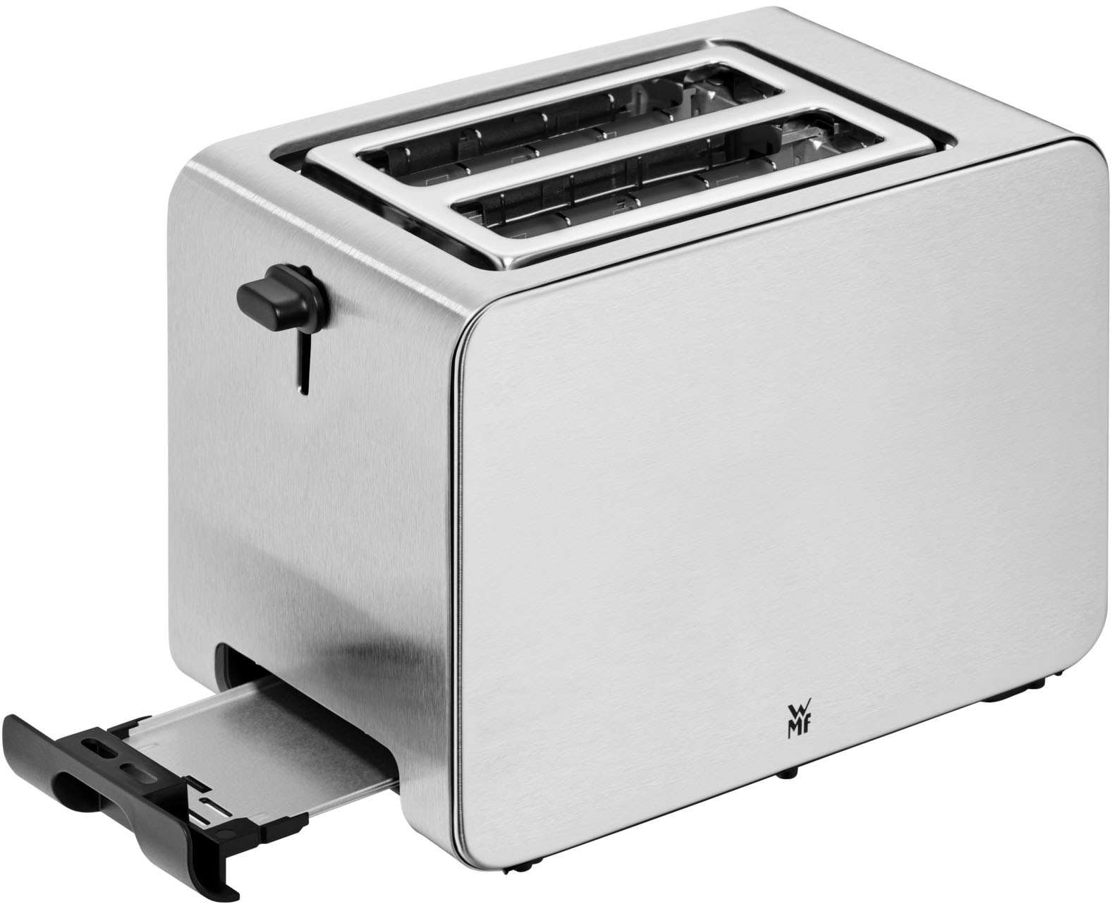 WMF Toaster »Stelio Edition, 2-Schlitz-Toaster, Brötchenaufsatz, 7 Bräunungsstufen«, 2 kurze Schlitze, für 2 Scheiben, 1050 W, Brotzentrierung, Krümelschublade, seidenmattes Cromargan Gehäuse