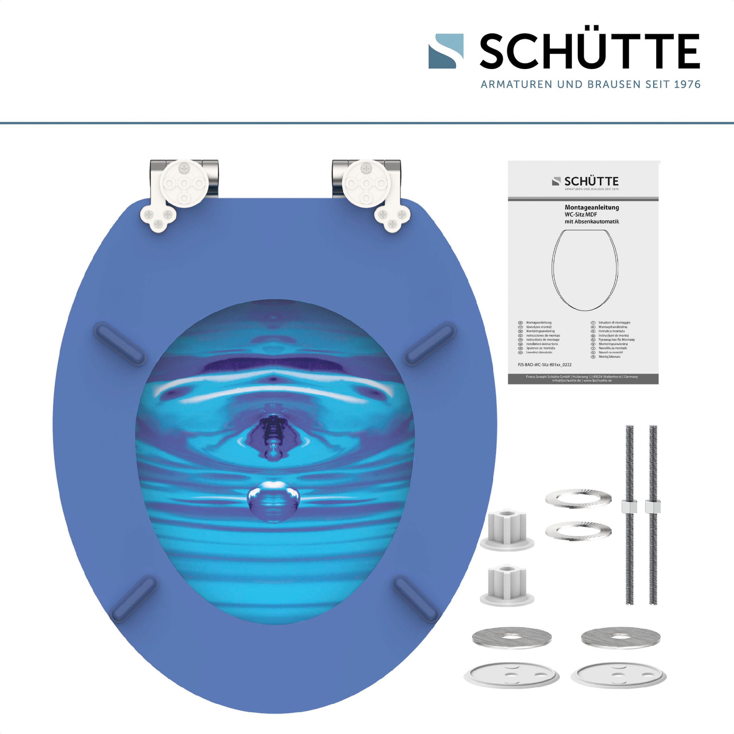 Schütte WC-Sitz »Blue Drop«, mit Absenkautomatik und Holzkern, MDF