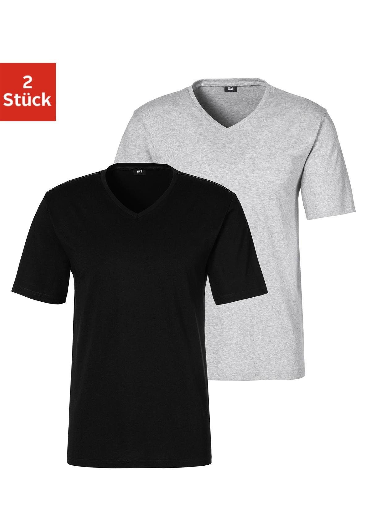 H.I.S T-Shirt, mit Kontrastdetail an der Schulternaht