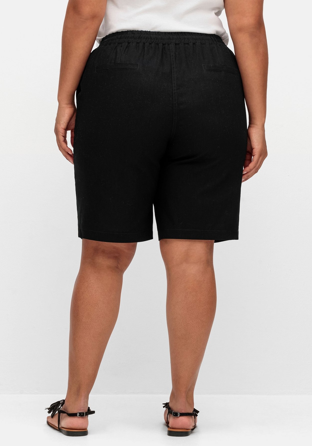 Sheego Bermudas »Bermudas im Leinen-Mix, mit Gummibund«
