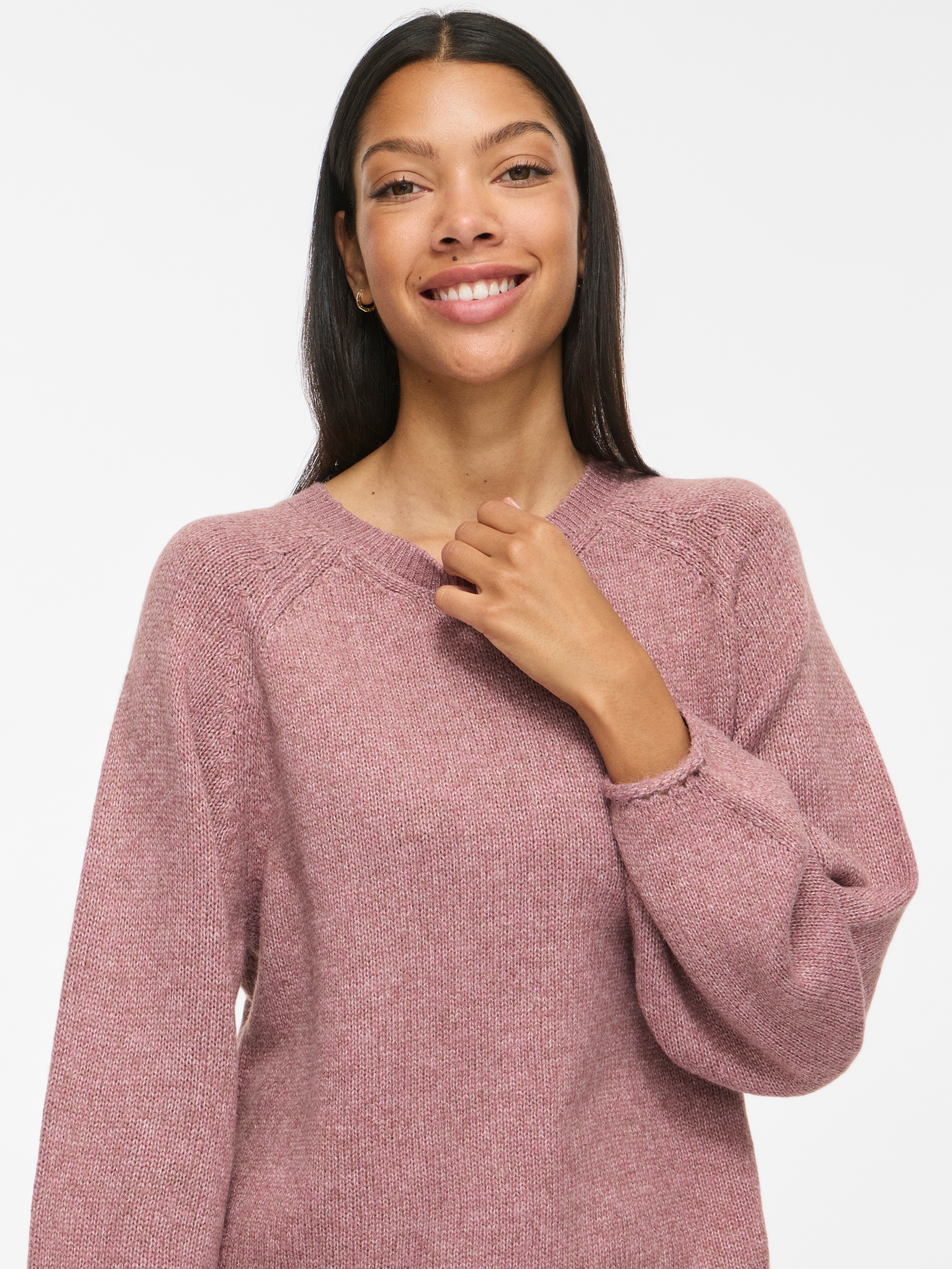 Vila Strickpullover »VISAPNA O-NECK L/S KNIT TOP/PB/1« mit Rundhalsausschnitt, aus Strick, Regular Fit