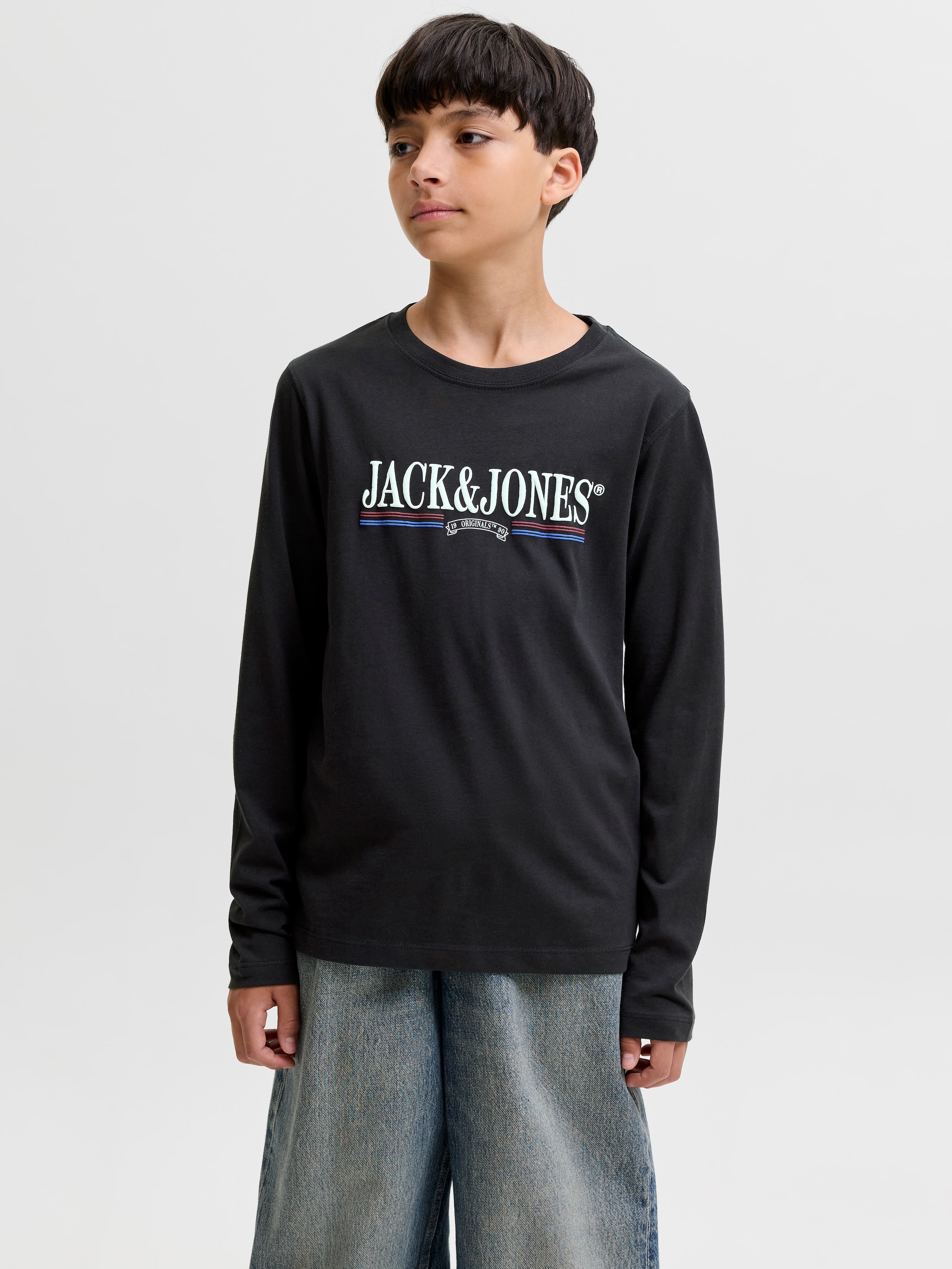 Jack & Jones Junior Langarmshirt »JORFREDERIKSBERG GRAPHIC BOX TEE LS JNR« Baumwolle, regular fit