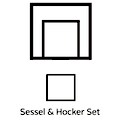 Home affaire Sessel »Dallas«, mit Hocker, Knopfheftung und gefrästen Holzbeinen