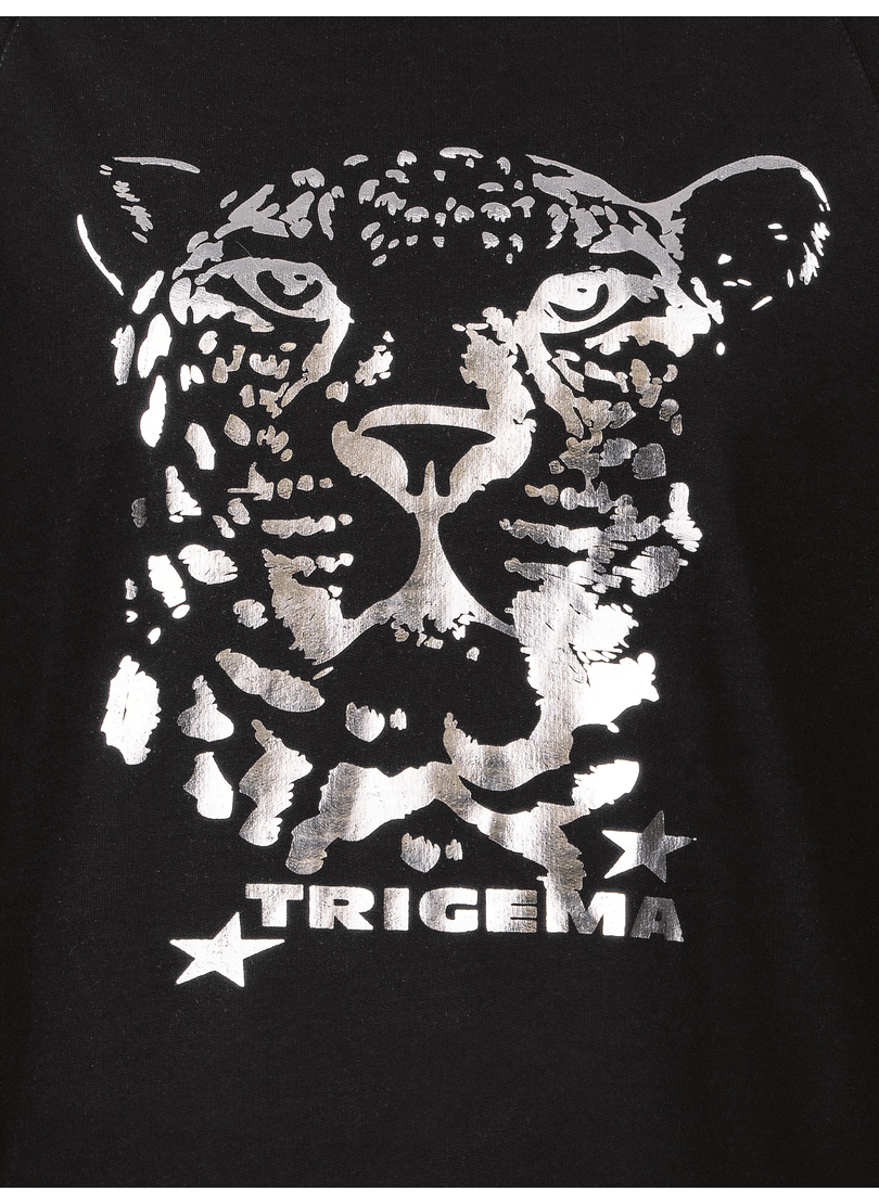 Trigema Sweatshirt »TRIGEMA Longshirt mit schimmerndem Leo-Print«