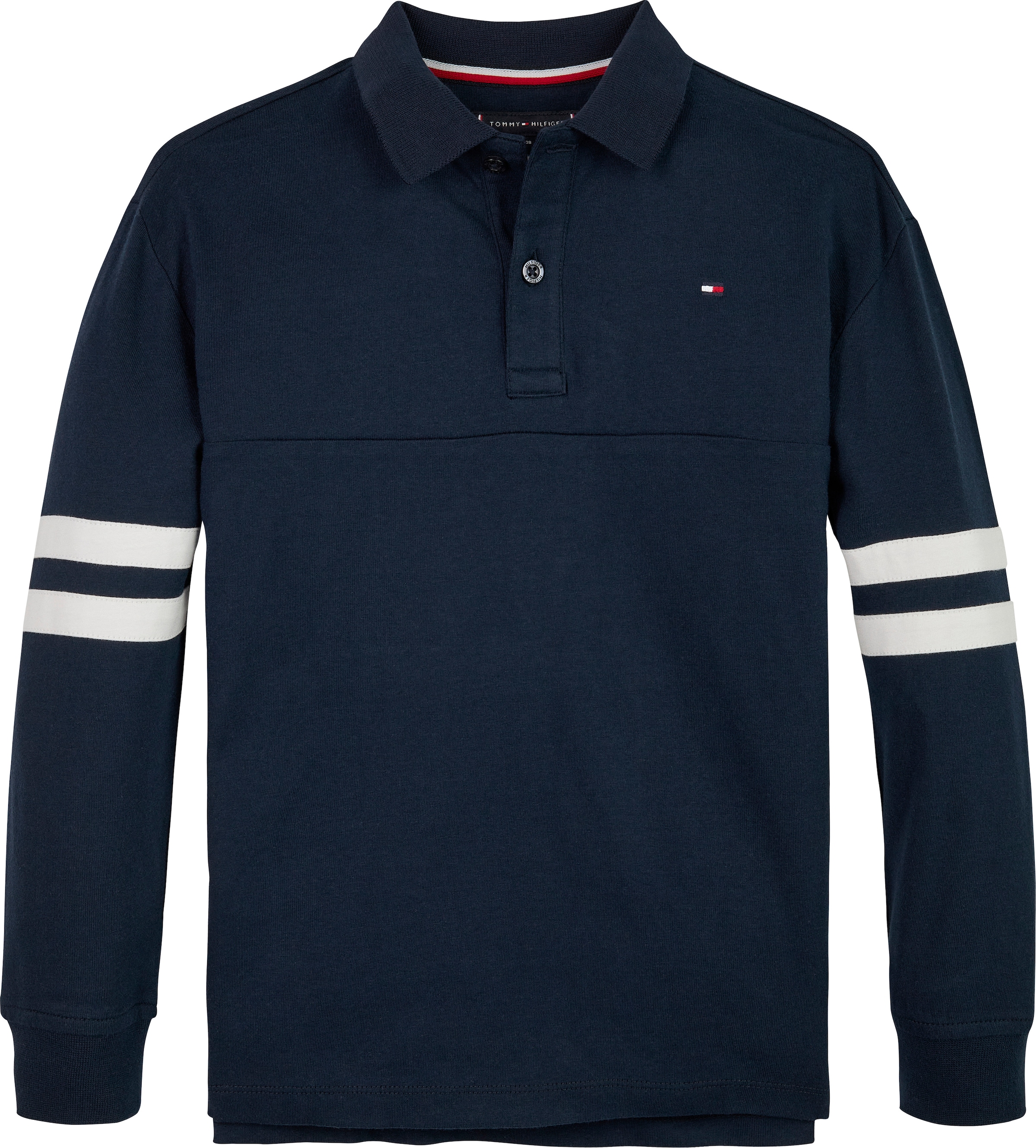 Tommy Hilfiger Poloshirt »TH MIXED GRAPHIC POLO LS«, für Kinder bis 16 Jahre, mit Stickerei auf dem Rücken