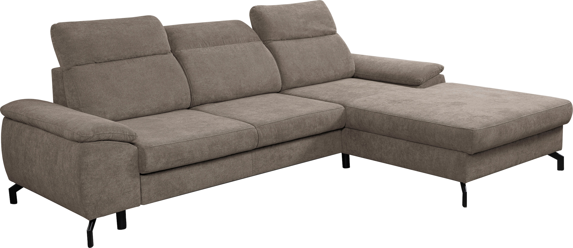 WERK2 Ecksofa »Panama L-Form«, Modernes Sofa mit Schlaffunktion, Bettkasten, Kopfteile verstellbar