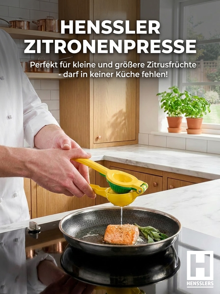 HENSSLERS 2in1 Zitruspresse »HENSSLERS Zitronenpresse 2in1« zum Verfeinern von Getränken und Gerichten, perfekt für Zitrusfrüchte