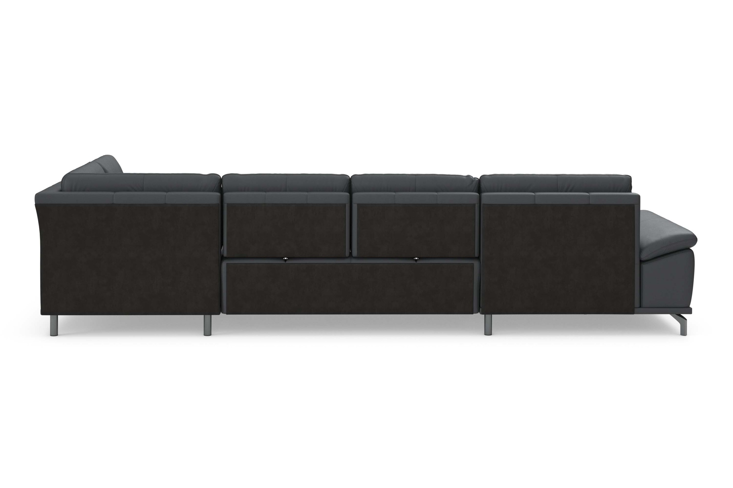 Places of Style Wohnlandschaft »Costello U-Form, B: 363 cm mit Sitztiefen-, Armteilverstellung &«, 3 Nierenkissen, optional Bettfunktion & Bettkasten