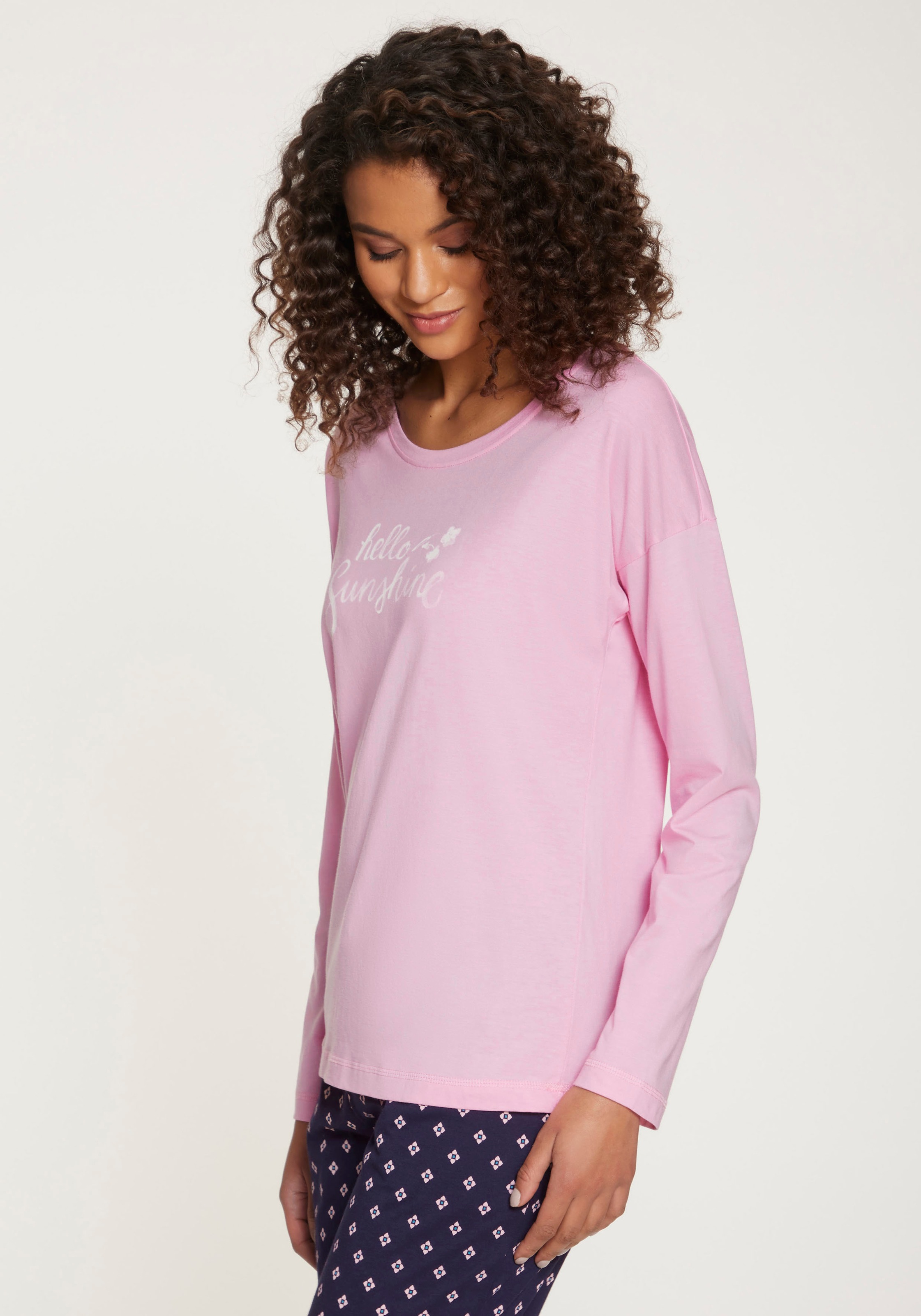 Vivance Dreams Pyjamaoberteil, mit Frontdruck