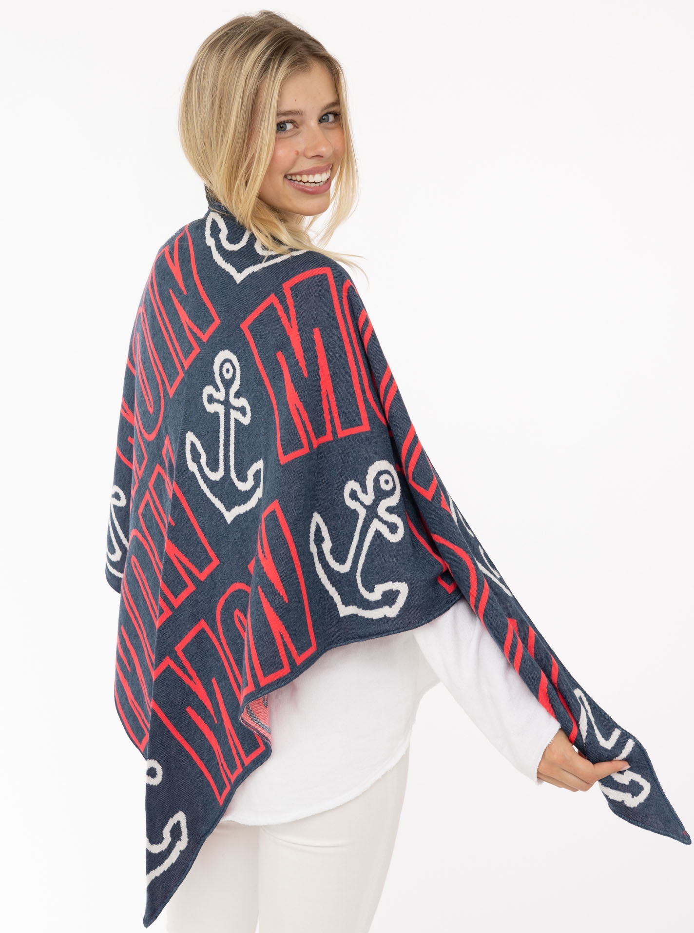 Zwillingsherz »"Anker Moin"« Küstenfeeling, Baumwollmischung, Feinstrick, Schriftzug, maritim