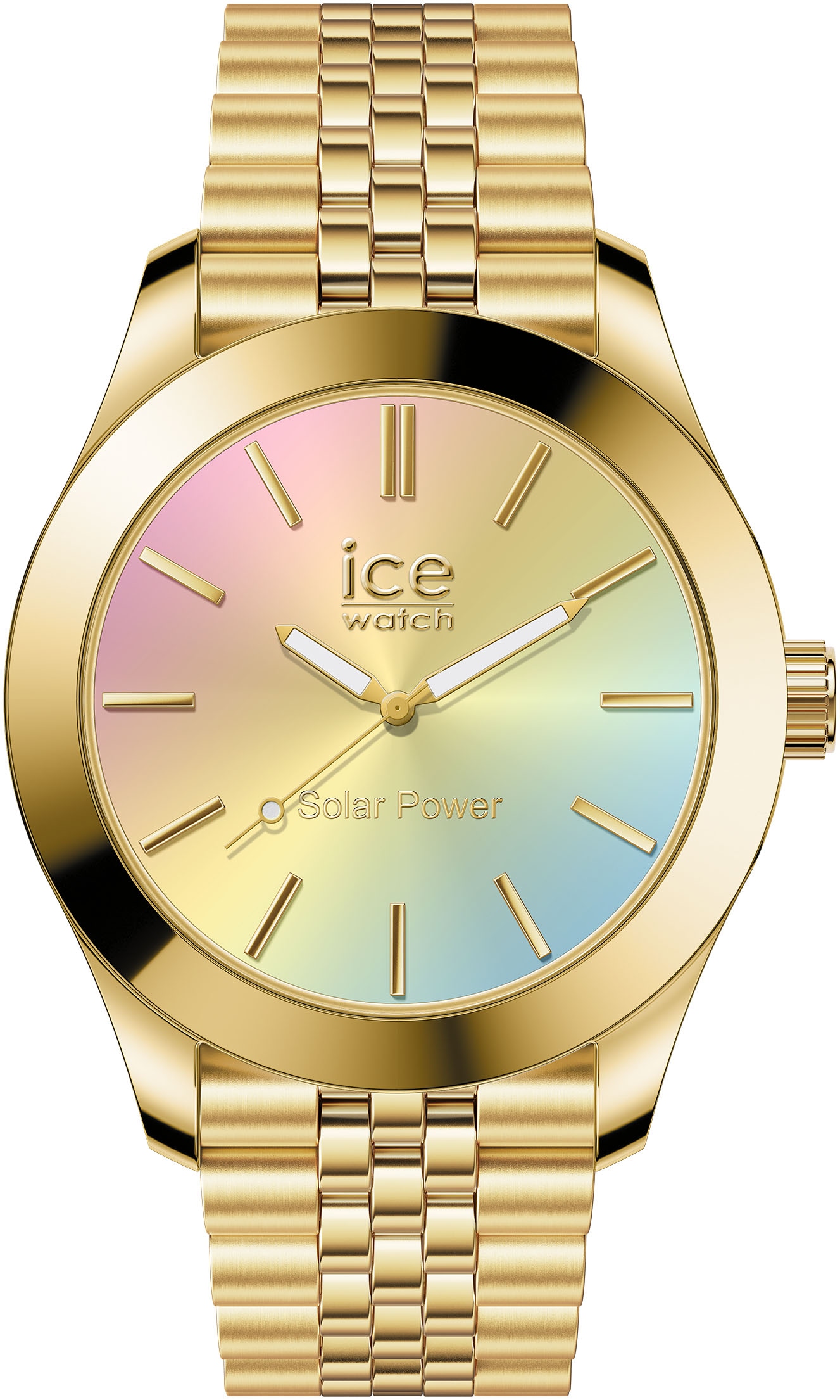 ice-watch Solaruhr »ICE steel - Small - SOLAR 3H« Armbanduhr, Damenuhr, Edelstahlarmband, bis 10 bar wasserdicht
